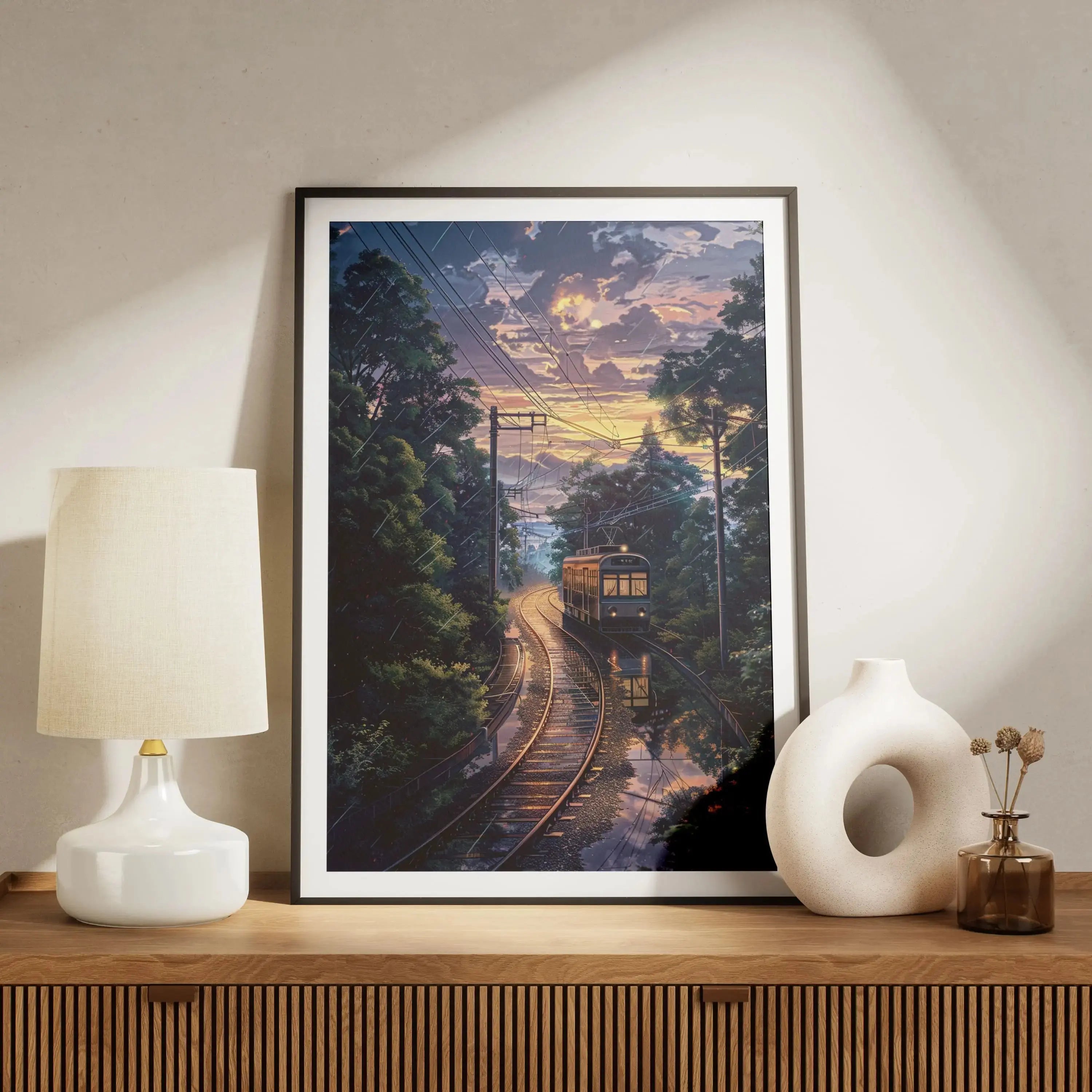 Tableau Décoration Murale - Crépuscule sur les Rails