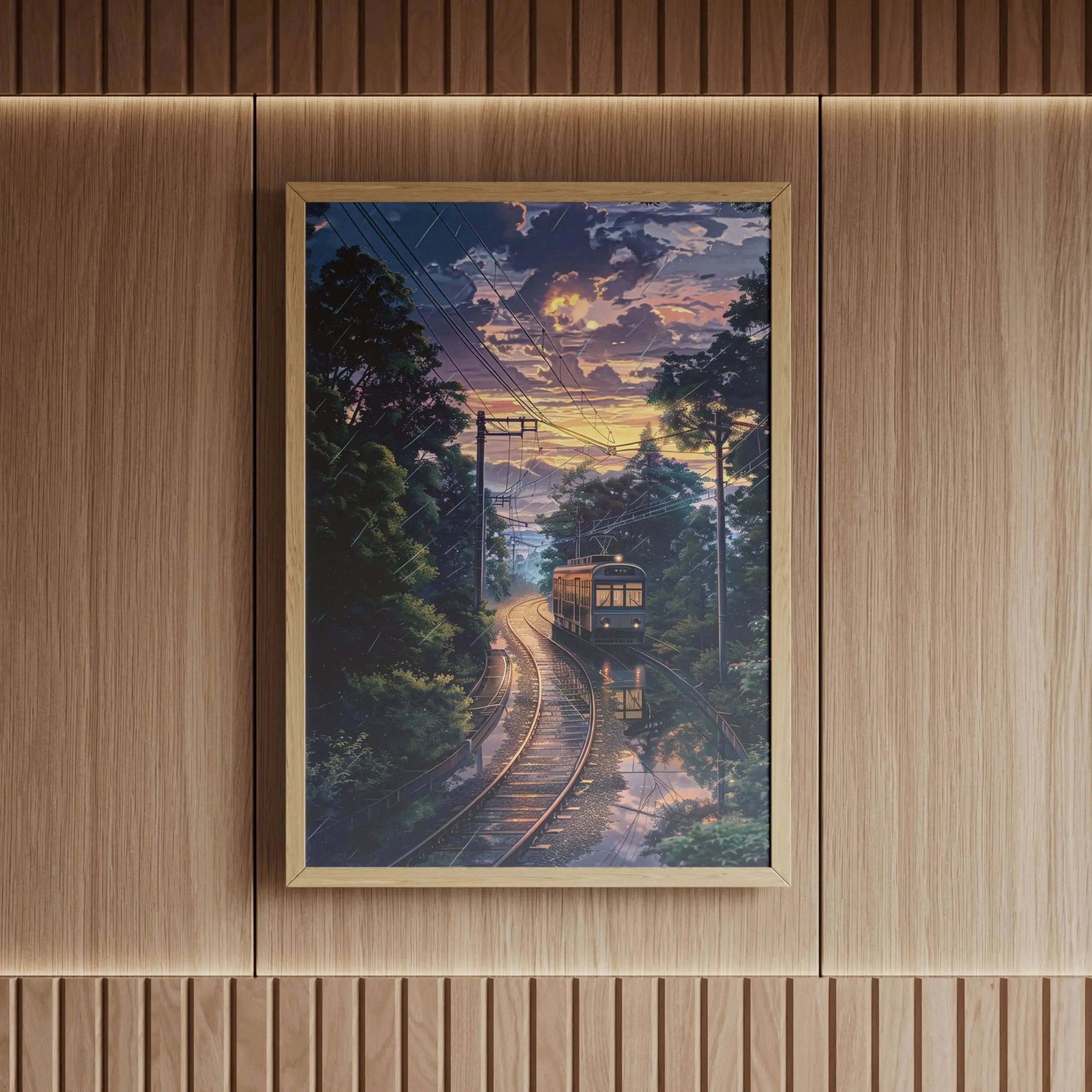Tableau Décoration Murale - Crépuscule sur les Rails