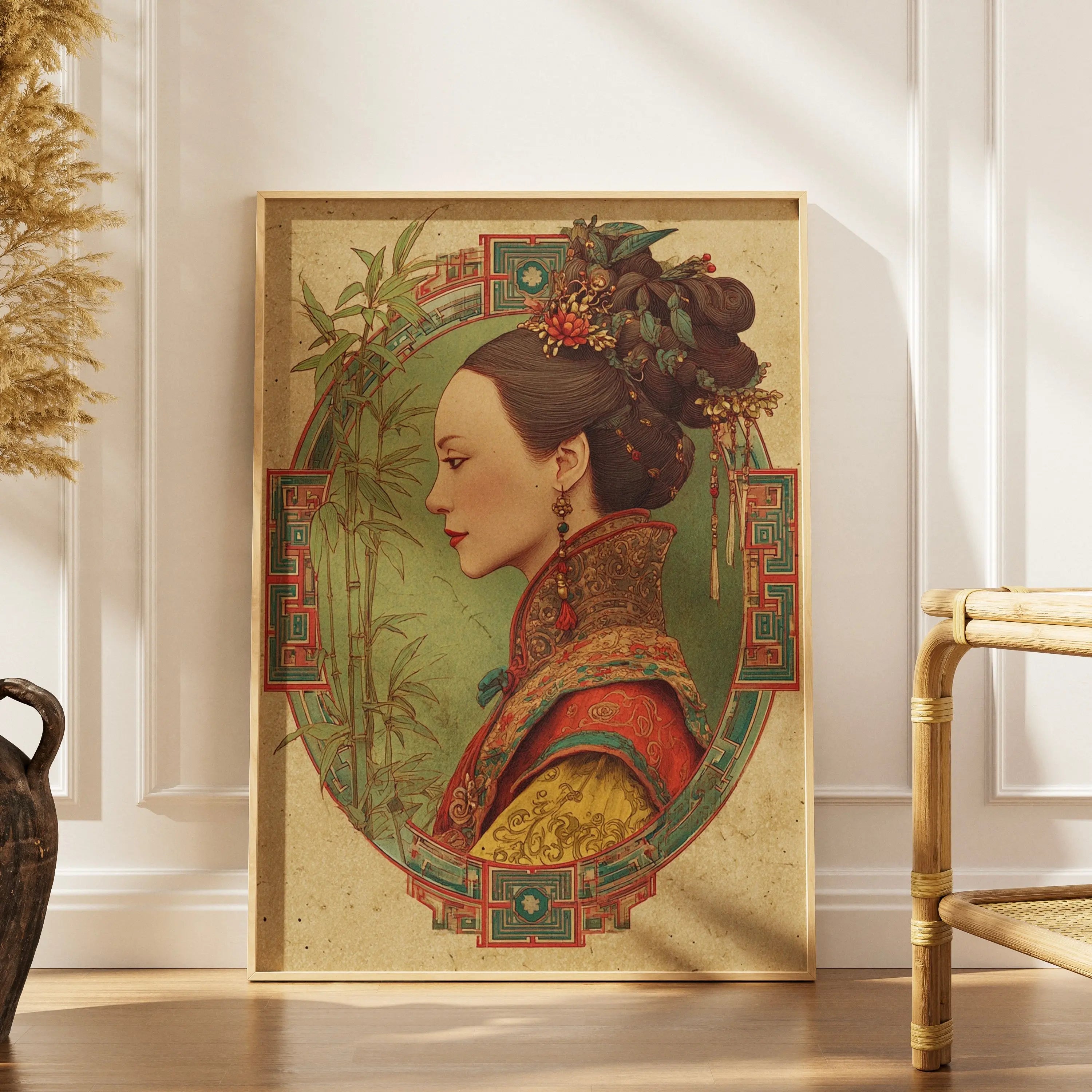 Tableau Portrait Impérial Chinois – Hanami Royale | Art Décoratif Asiatique