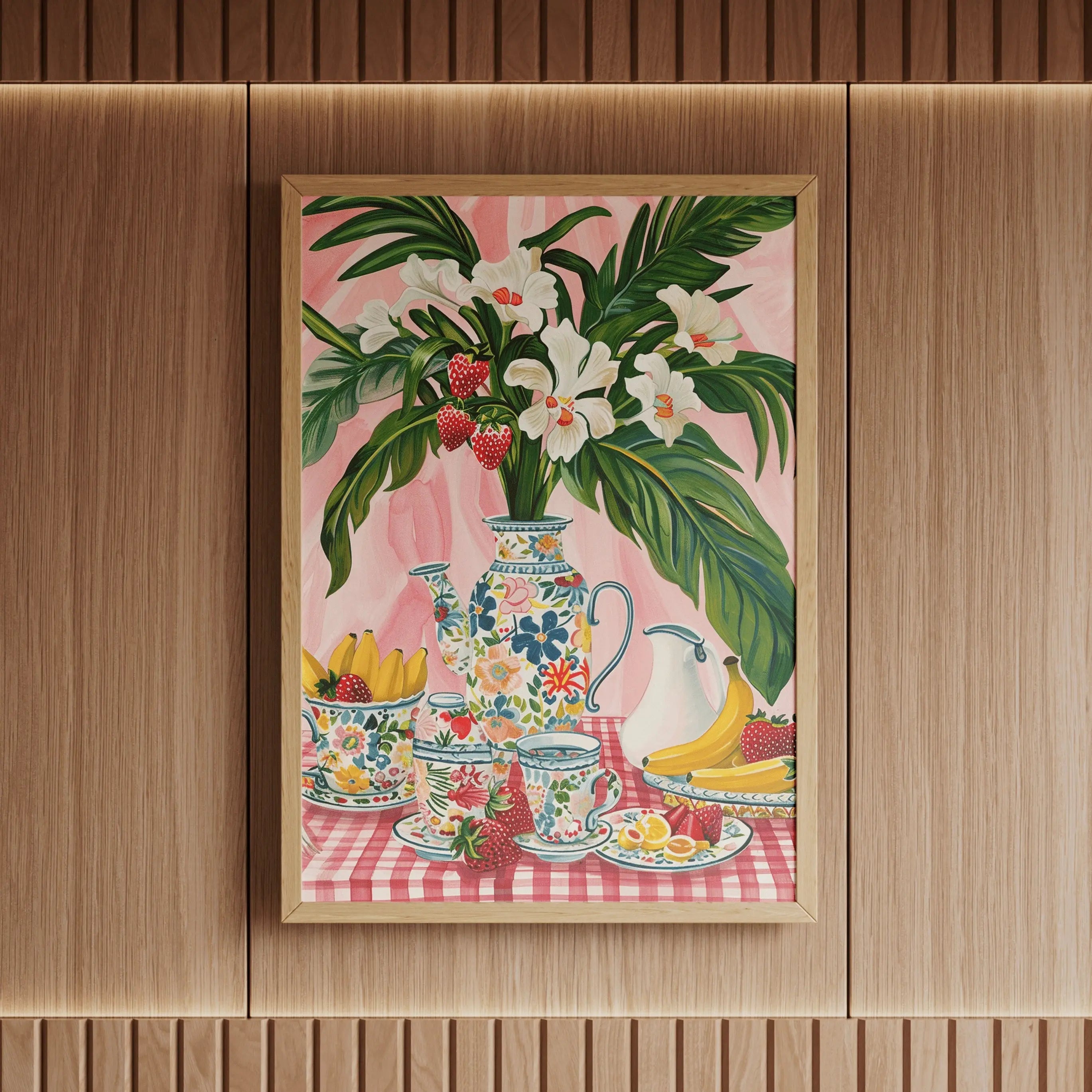 Tableau Décoration Murale - Brunch Tropical – Explosion florale et gourmande