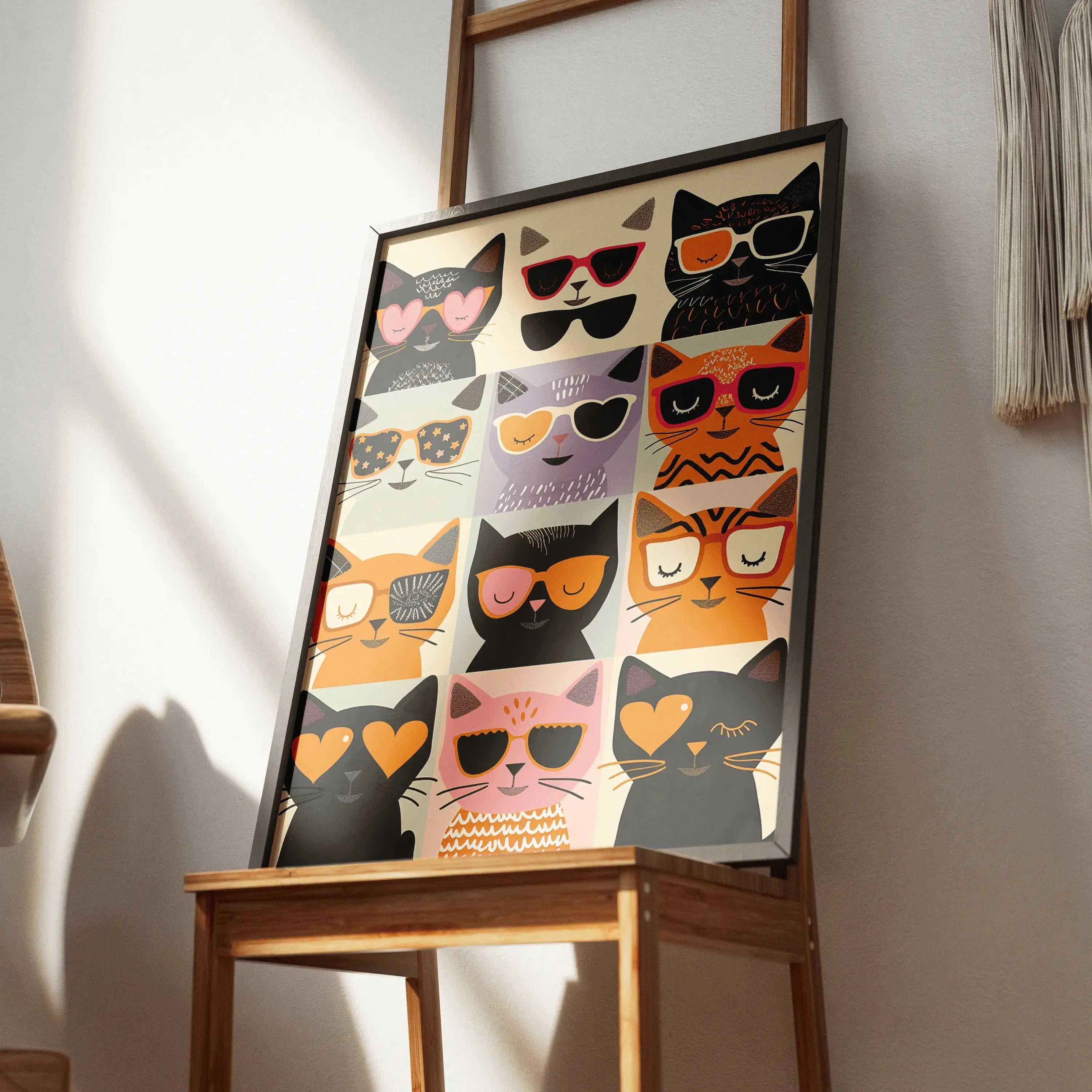 Tableau Décoration Murale - Cool Cats Club - Des chats, du style, de l’attitude