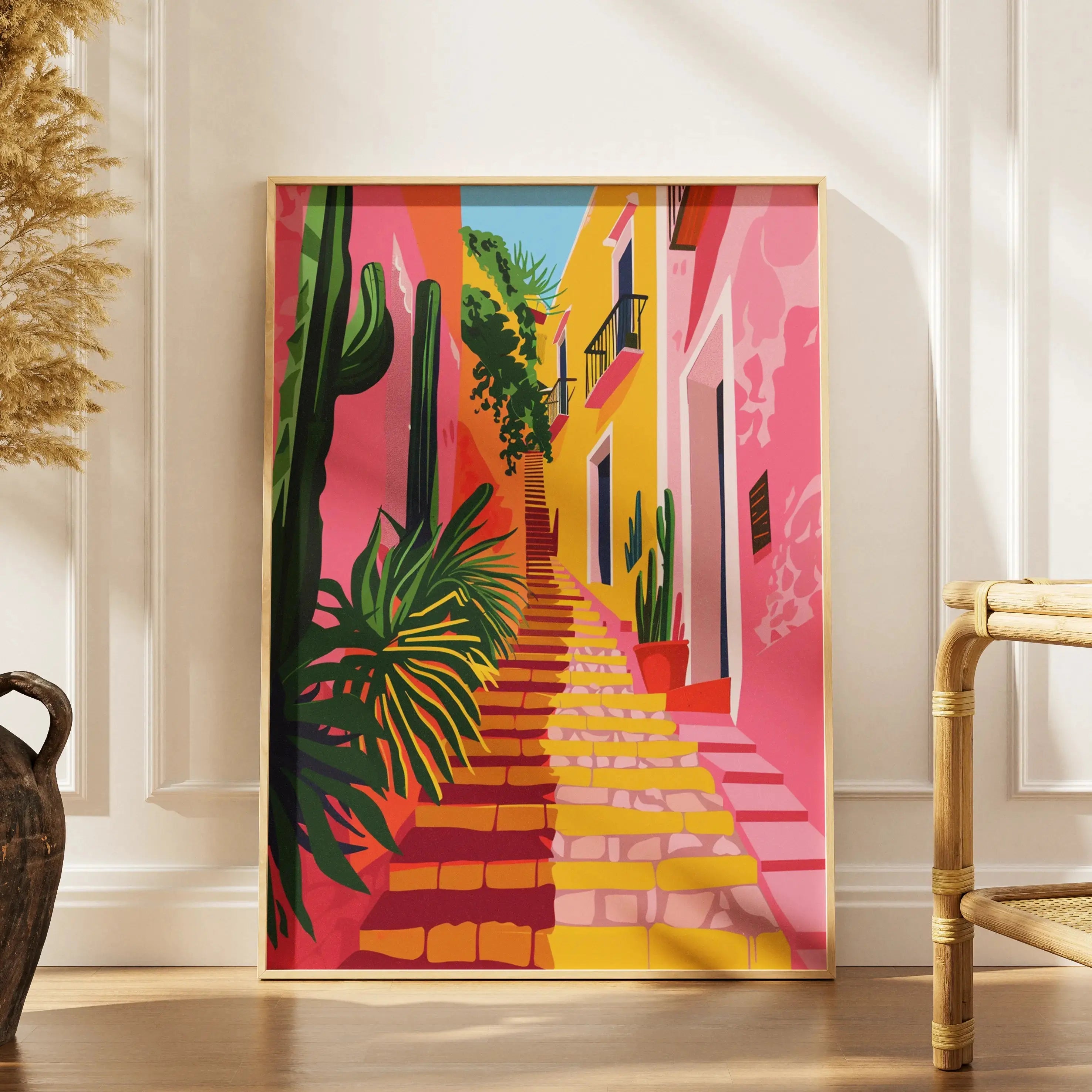 Tableau Décoration Murale - Escalier Coloré