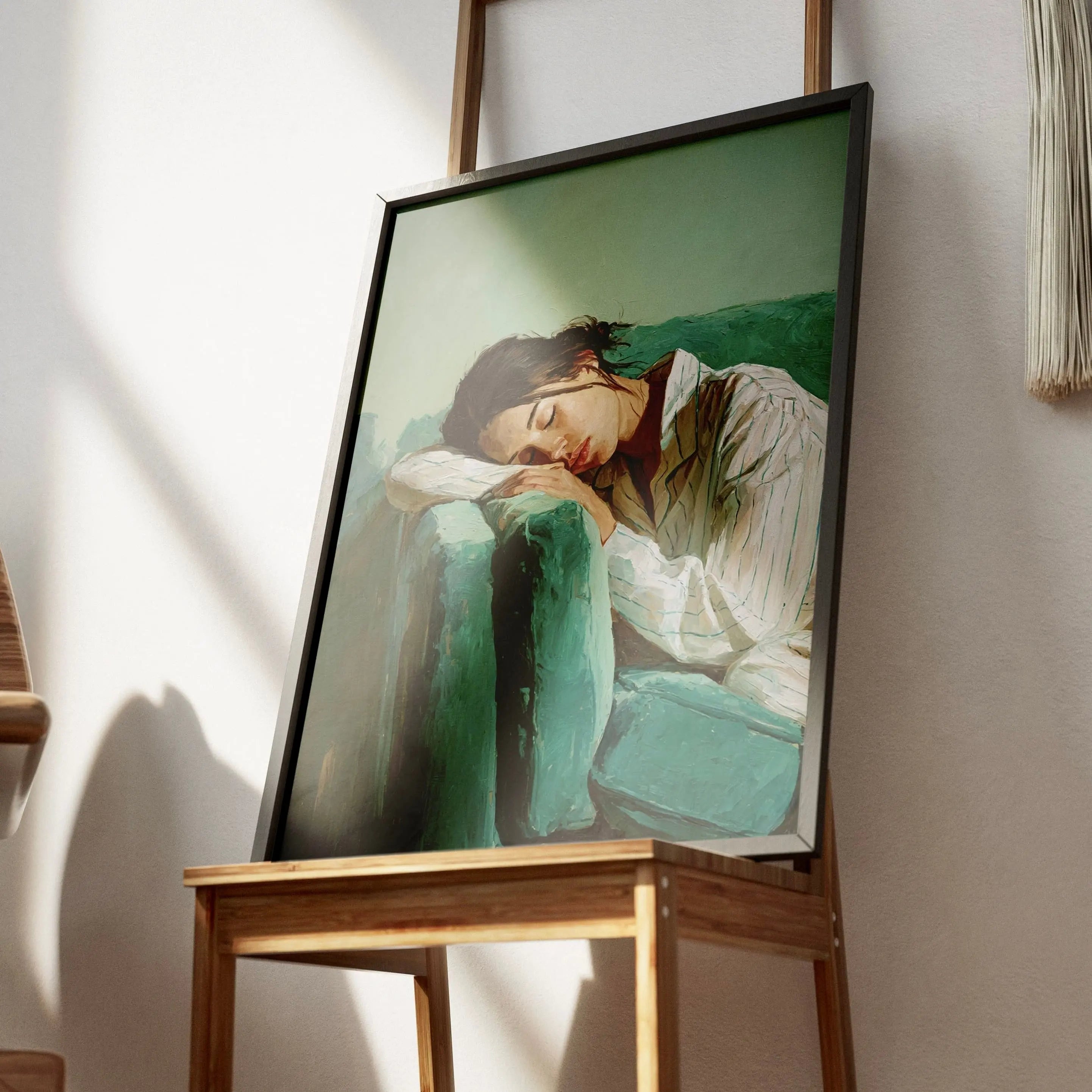 Tableau Sommeil émeraude  – Art contemporain intimiste