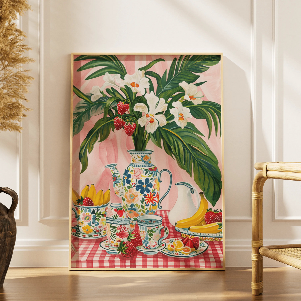 Tableau Décoration Murale - Brunch Tropical – Explosion florale et gourmande
