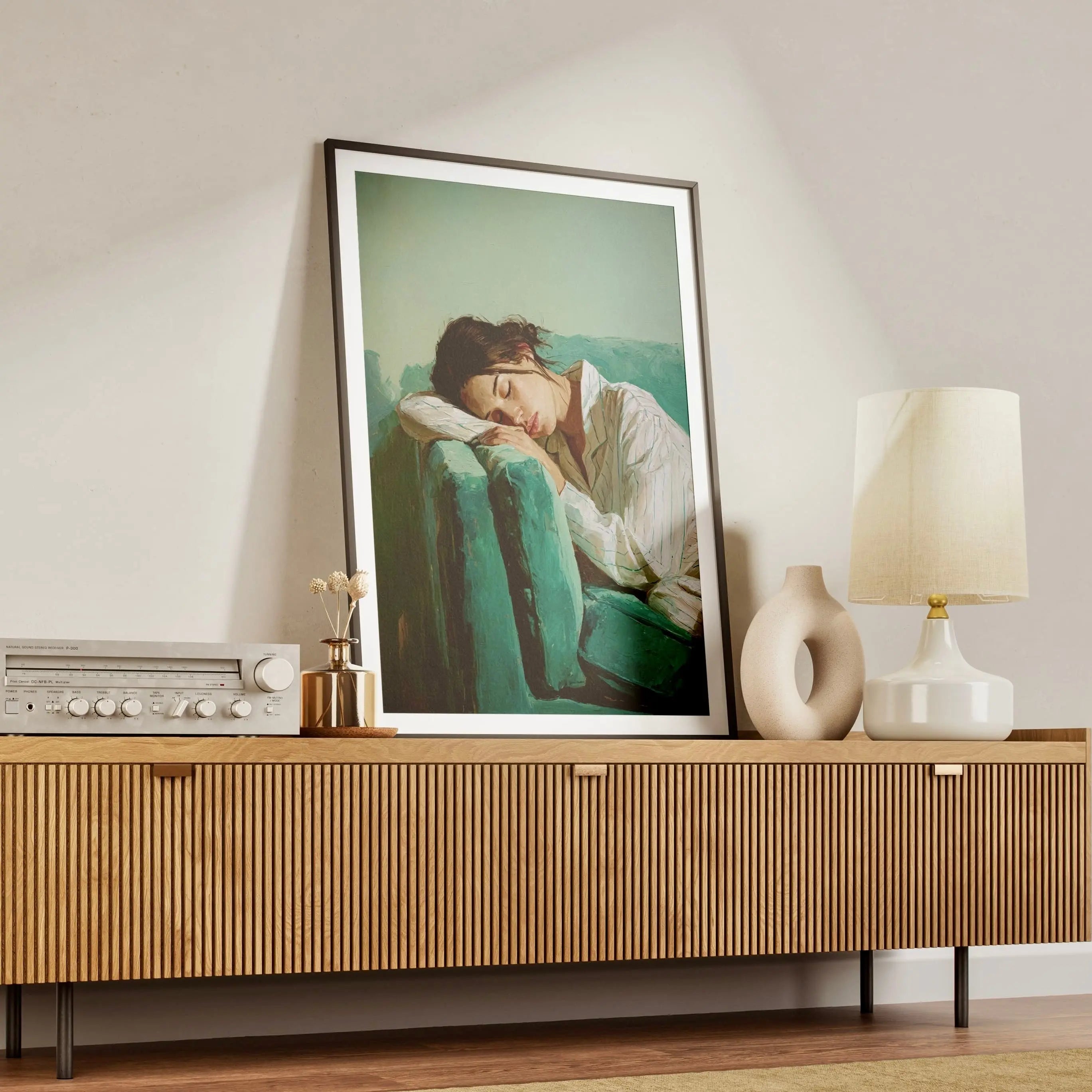 Tableau Sommeil émeraude  – Art contemporain intimiste