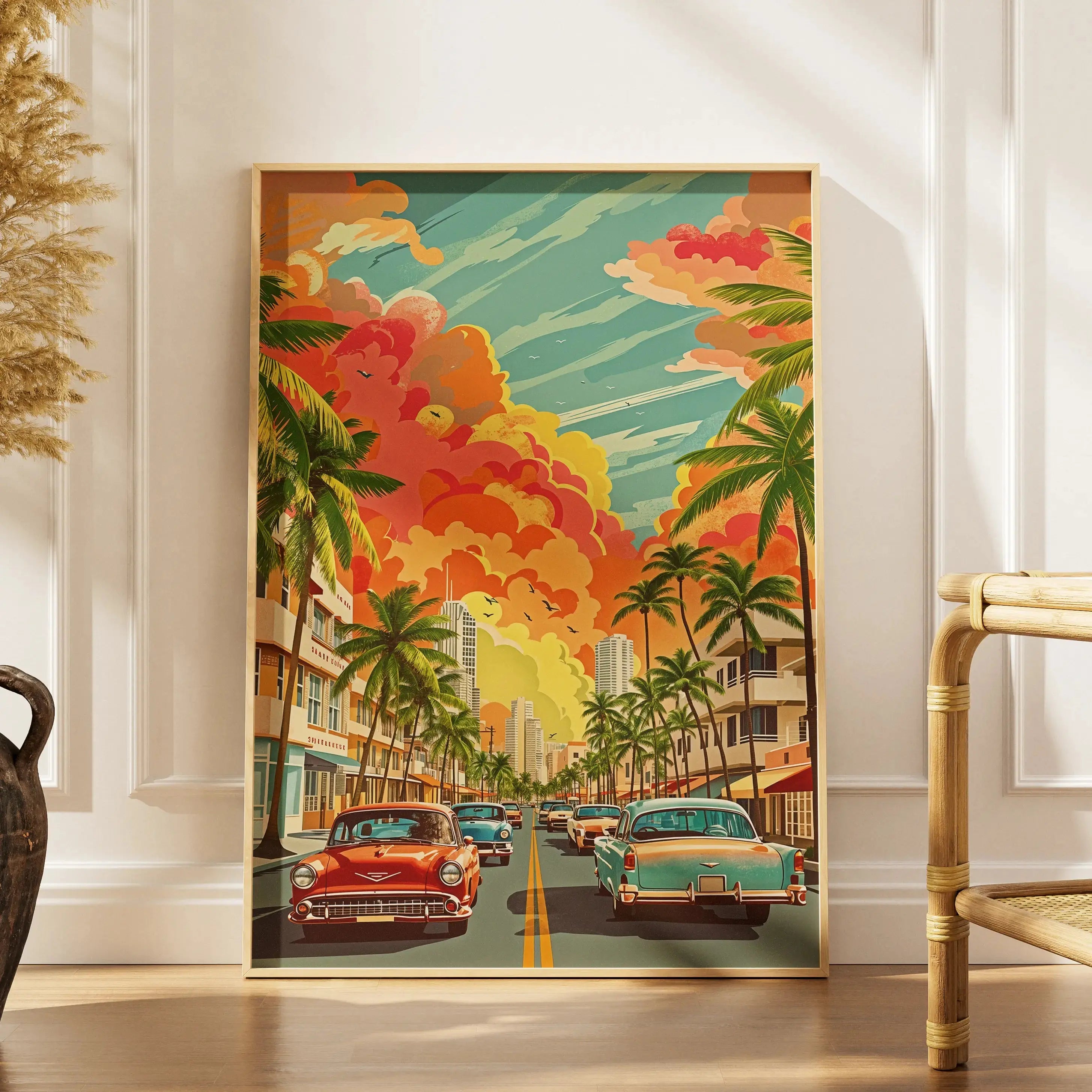 Tableau Décoration Murale Miami – Ocean Drive Vintage Années 50
