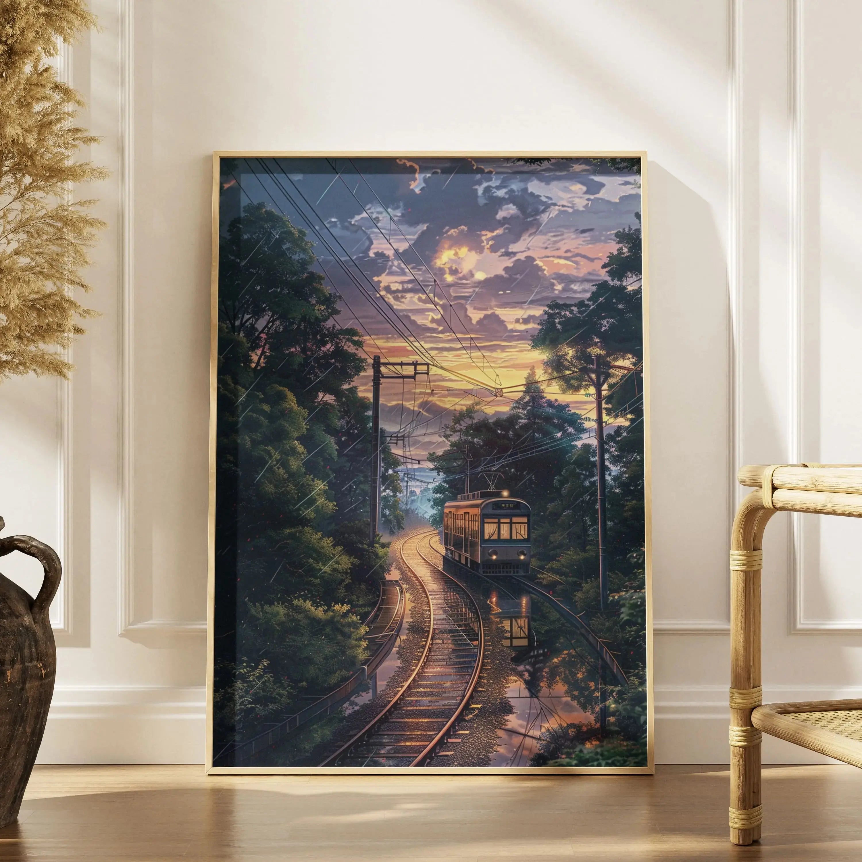 Tableau Décoration Murale - Crépuscule sur les Rails