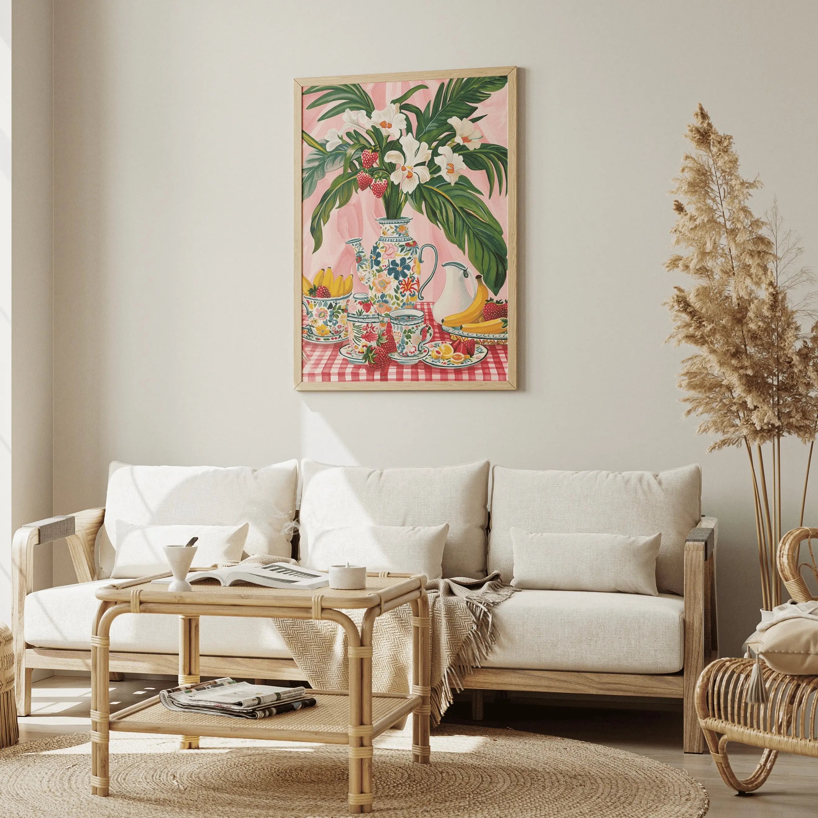 Tableau Décoration Murale - Brunch Tropical – Explosion florale et gourmande