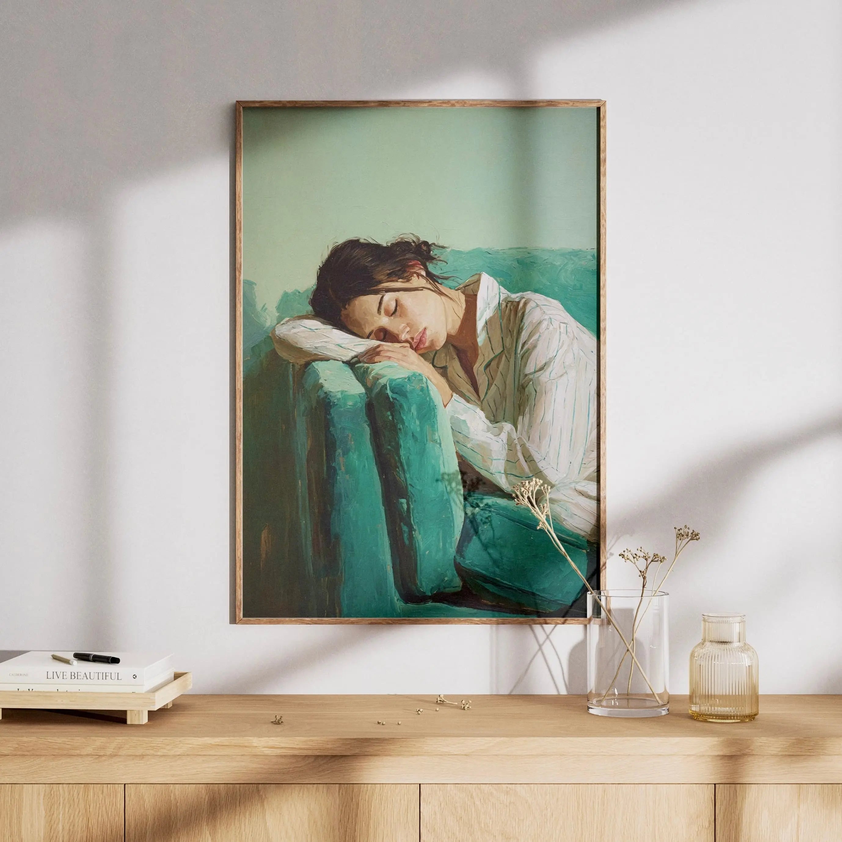 Tableau Sommeil émeraude  – Art contemporain intimiste