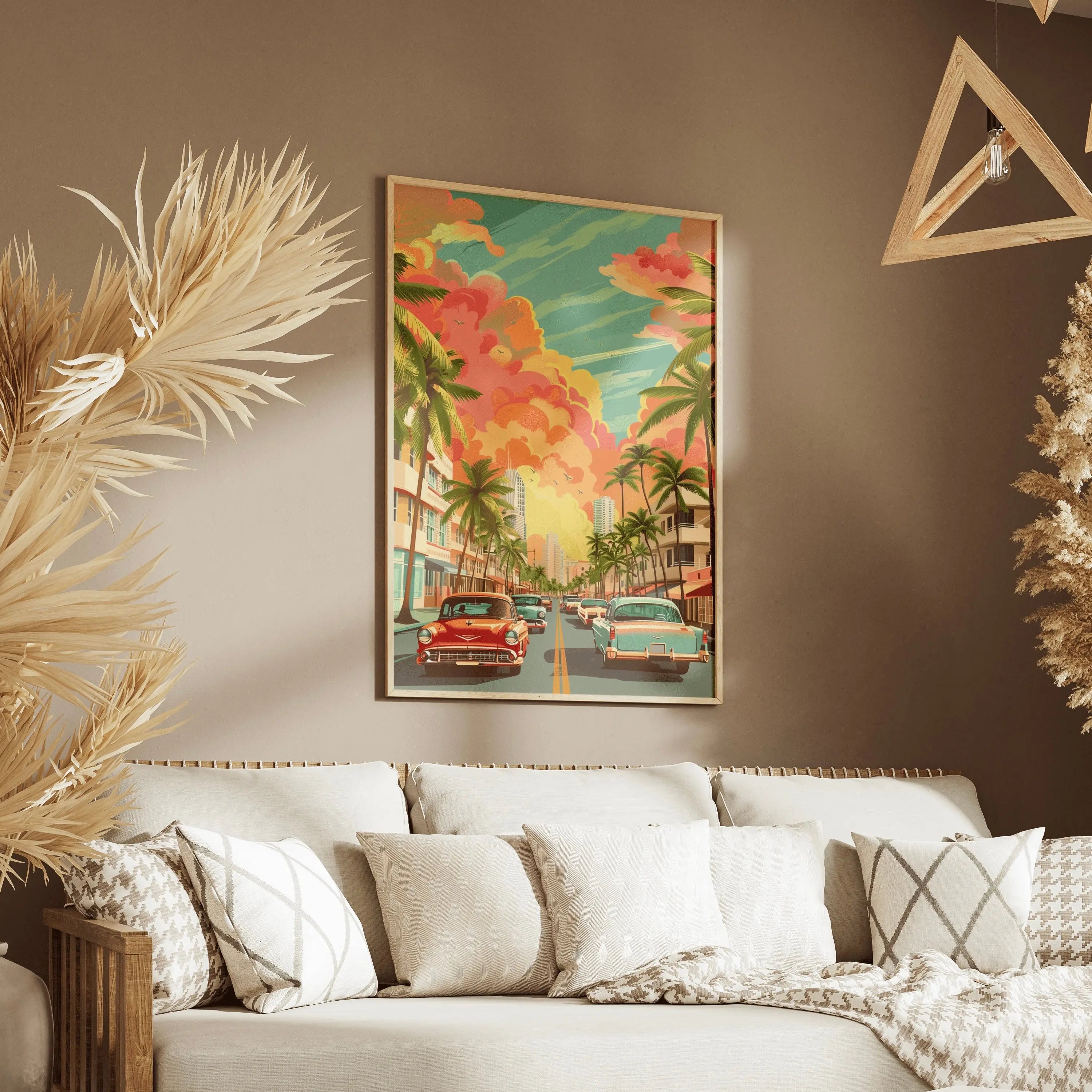 Tableau Décoration Murale Miami – Ocean Drive Vintage Années 50