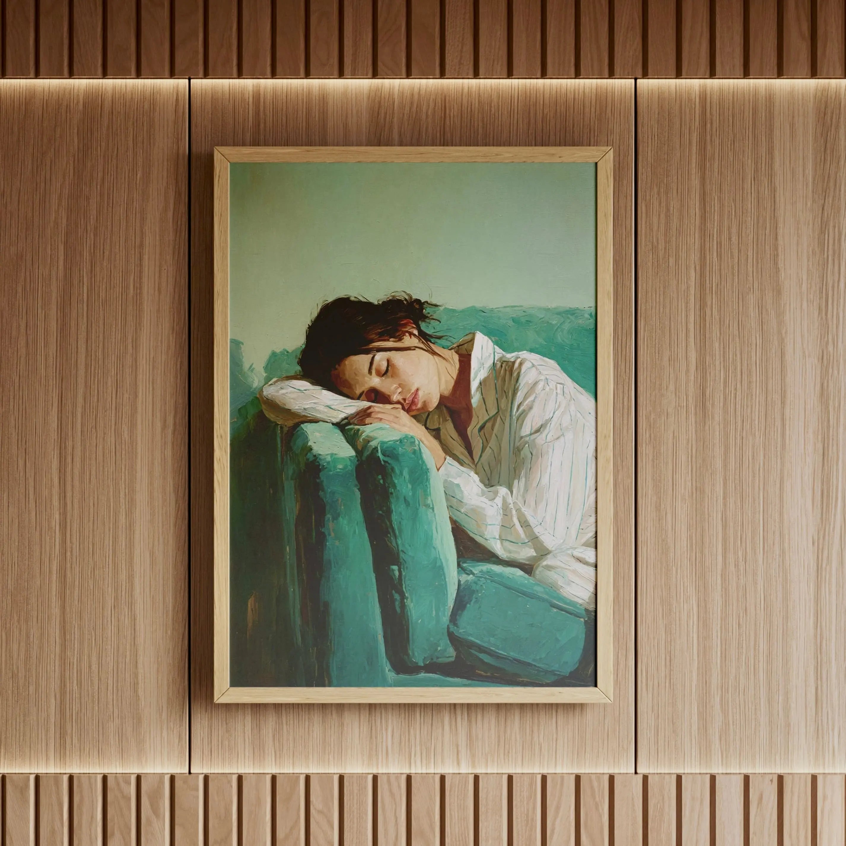 Tableau Sommeil émeraude  – Art contemporain intimiste