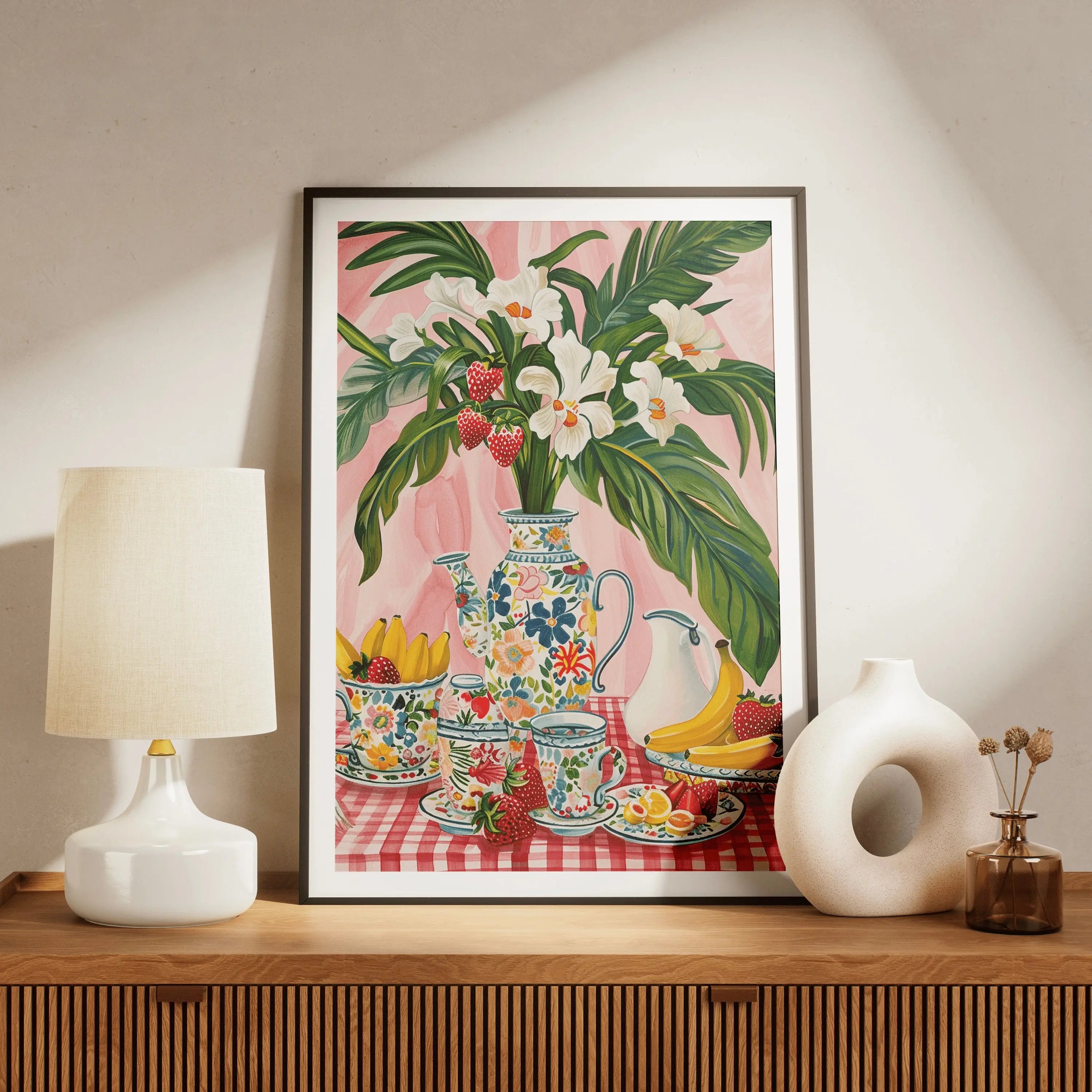 Tableau Décoration Murale - Brunch Tropical – Explosion florale et gourmande