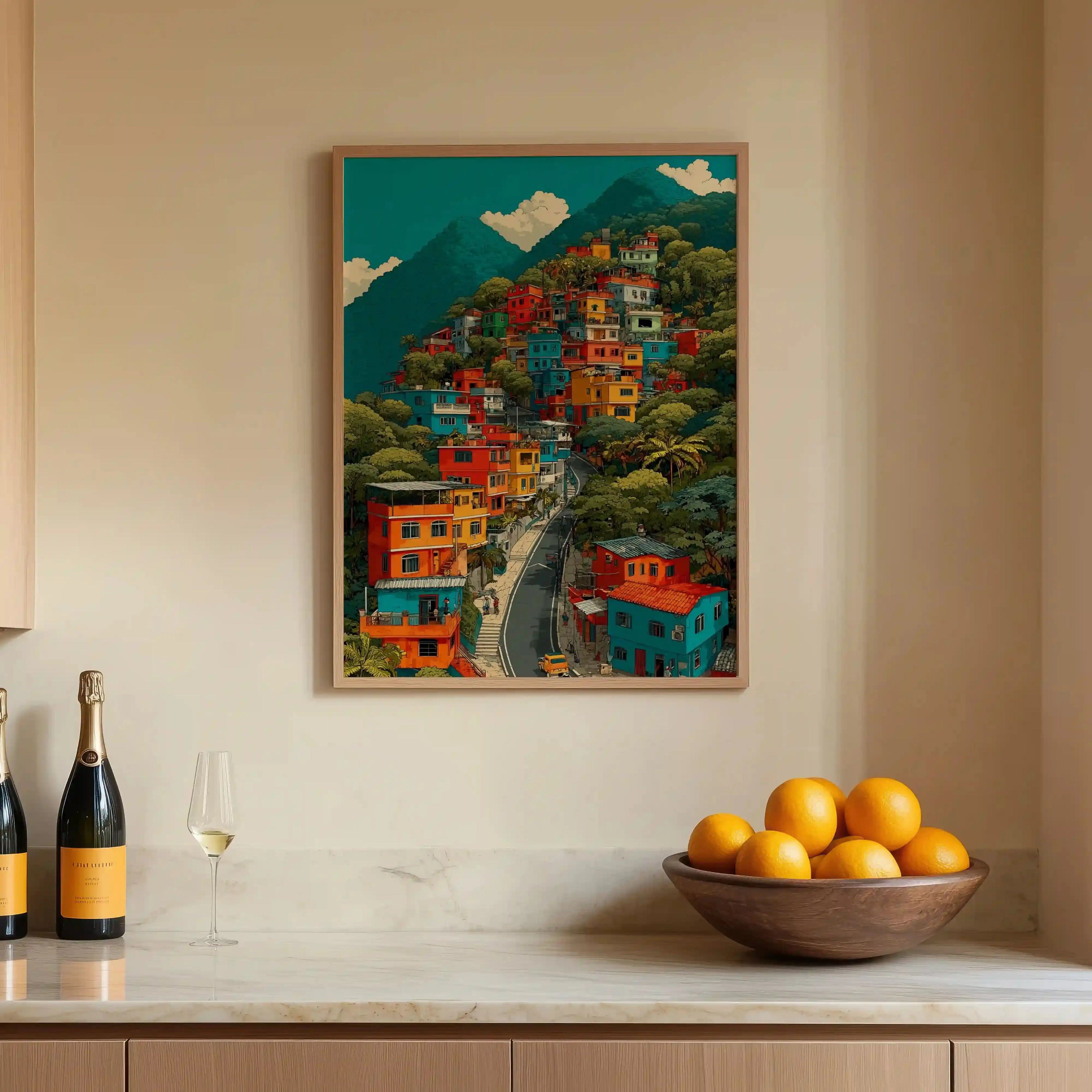 Tableau Favela Brésilienne – Couleurs Tropicales