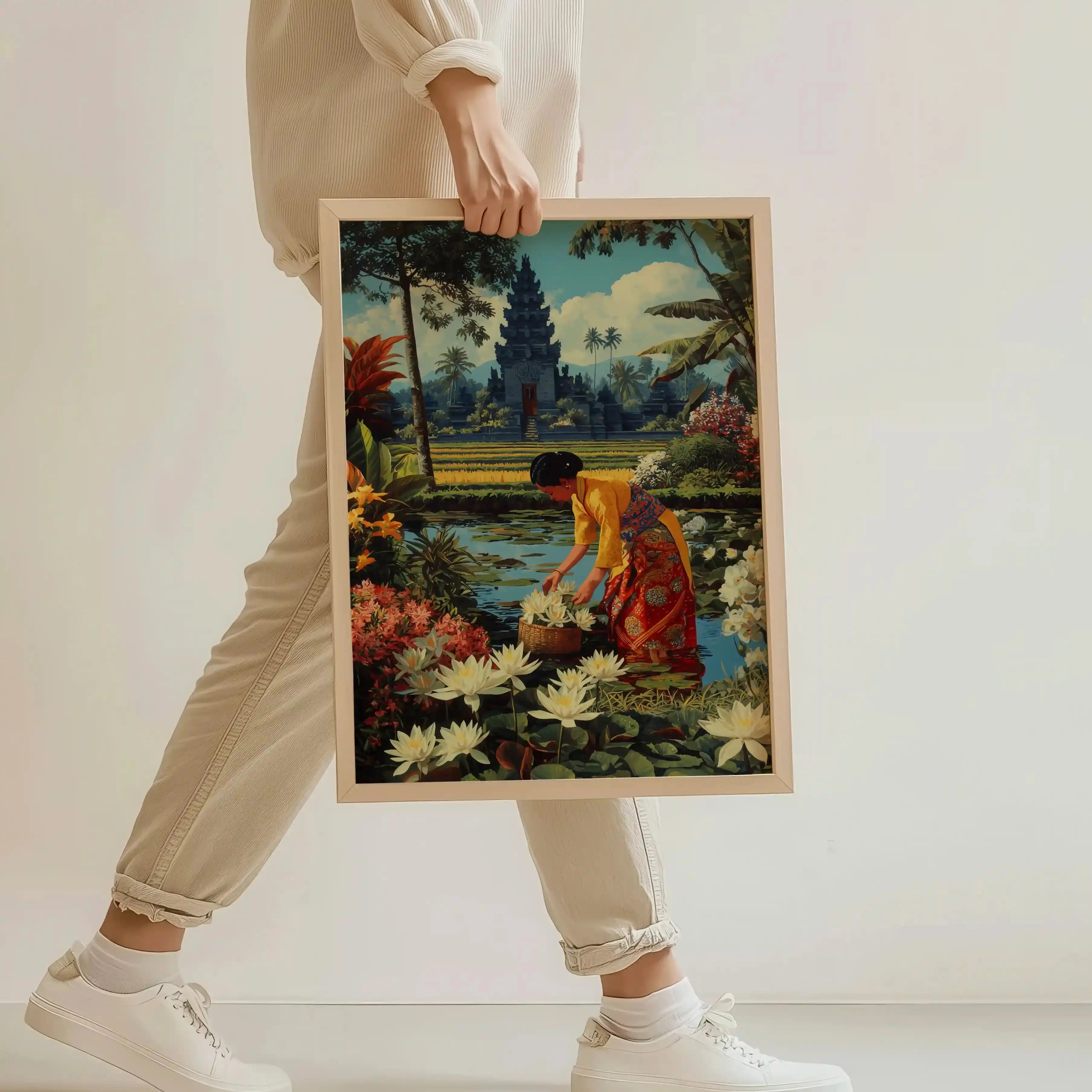 Tableau Décoration - Cueillette de Lotus à Bali Kivura Shop