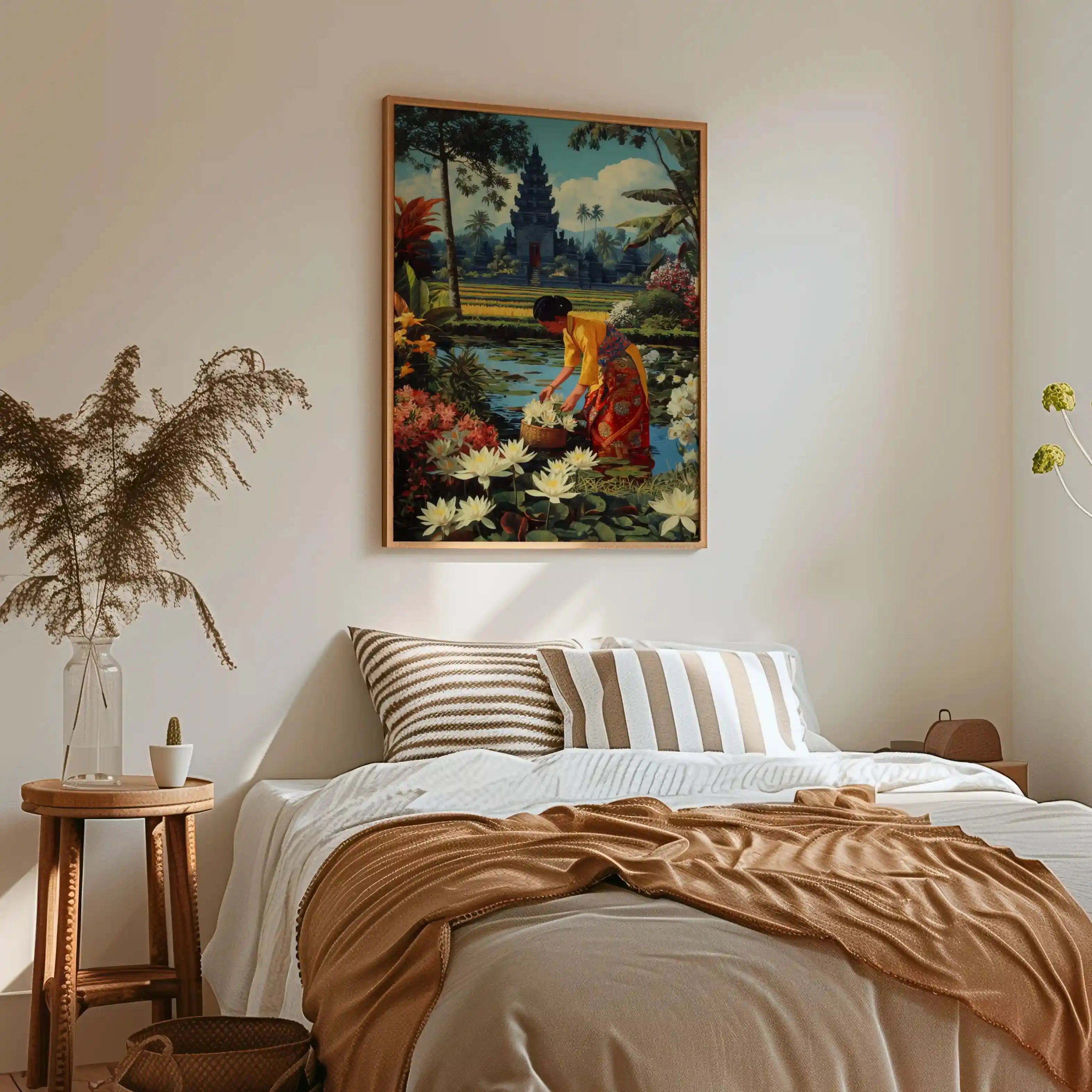 Tableau Décoration - Cueillette de Lotus à Bali Kivura Shop