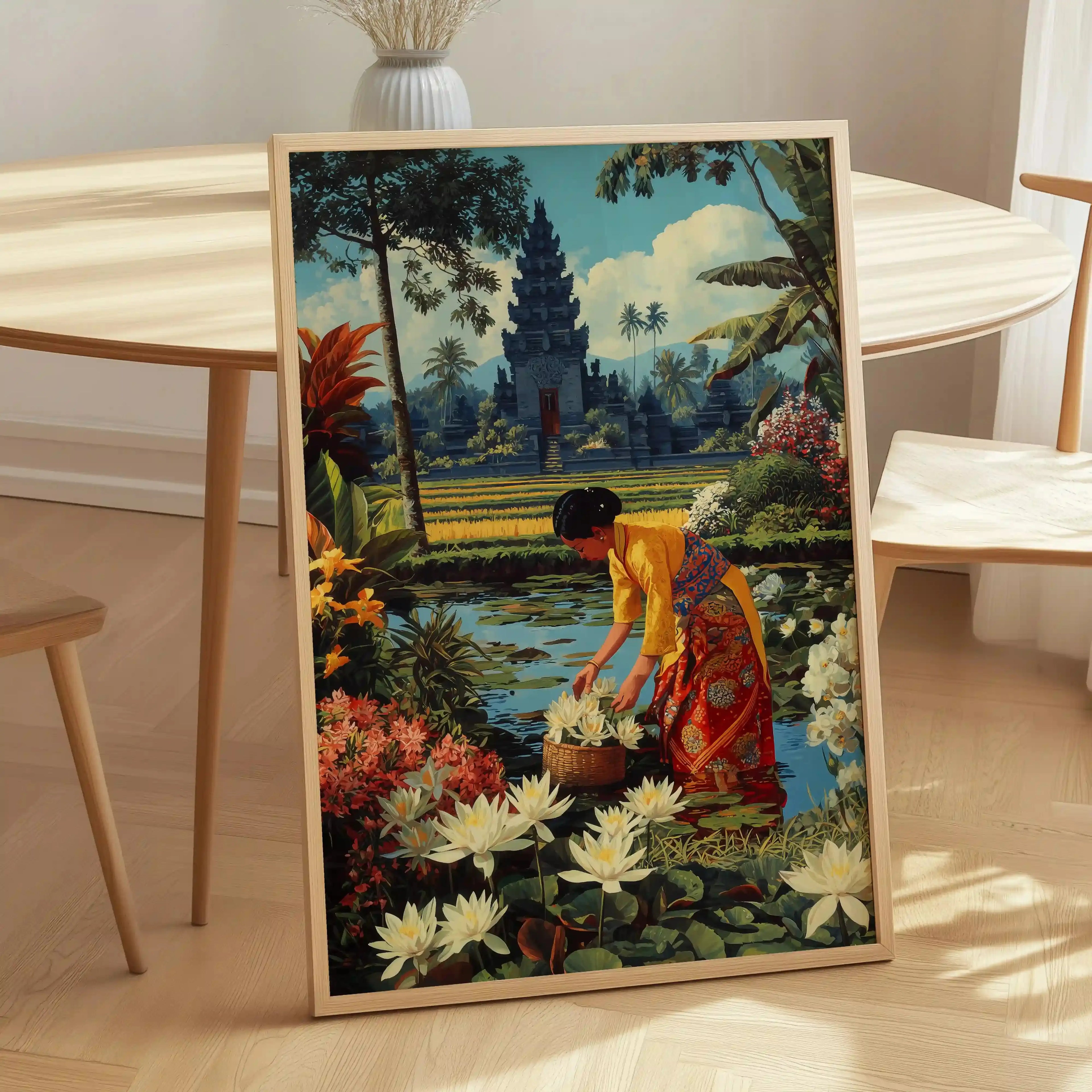Tableau Décoration - Cueillette de Lotus à Bali Kivura Shop