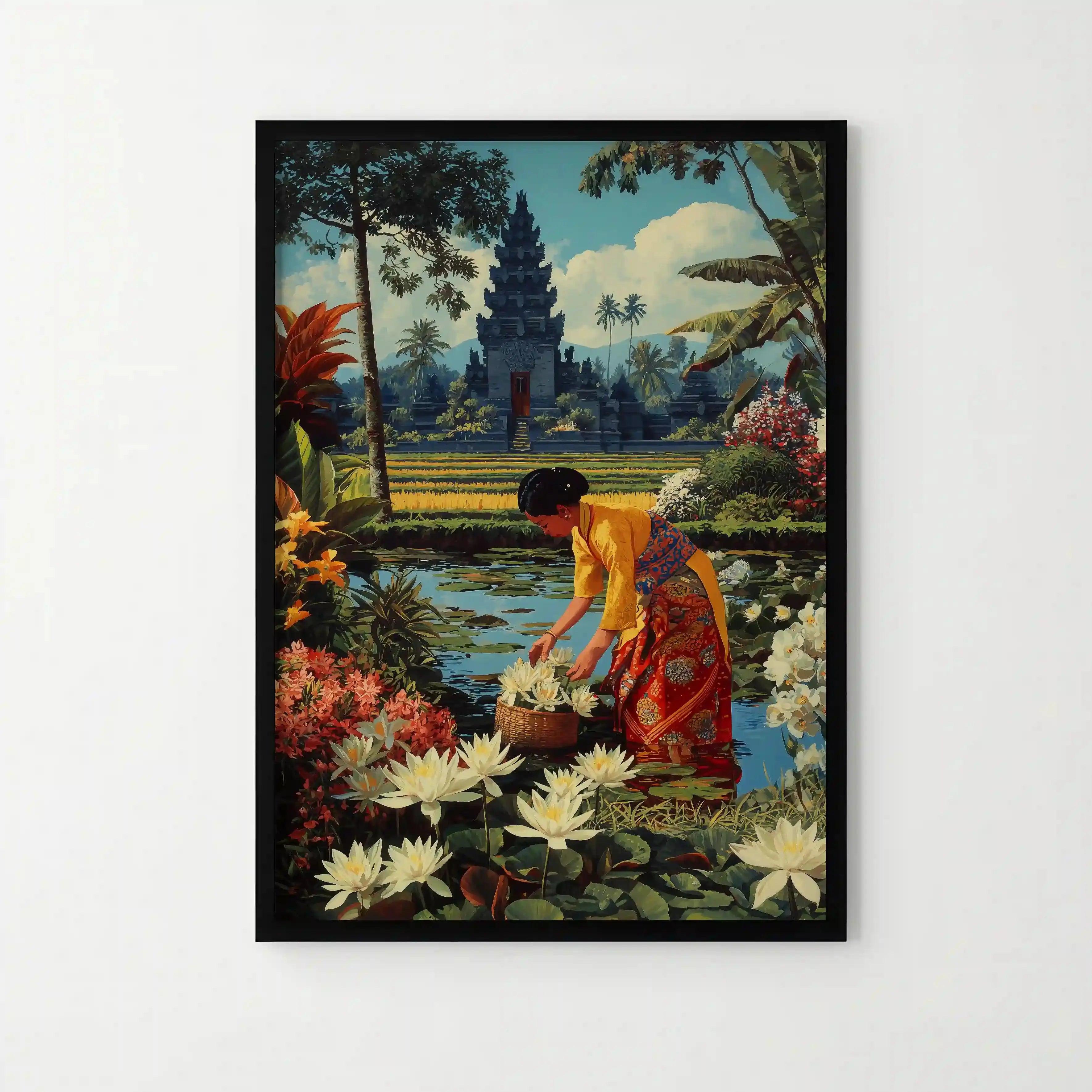 Tableau Décoration - Cueillette de Lotus à Bali Kivura Shop