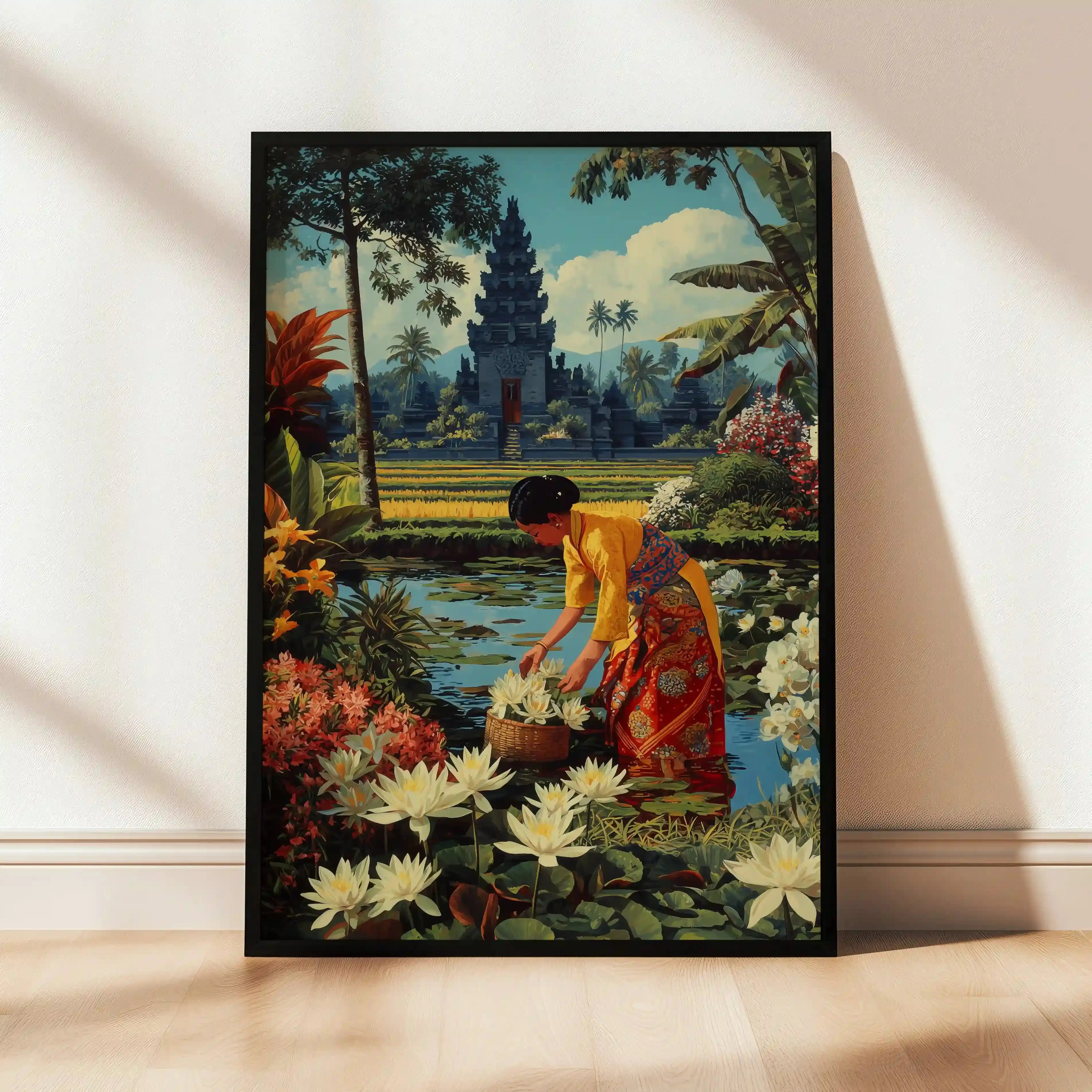 Tableau Décoration - Cueillette de Lotus à Bali Kivura Shop