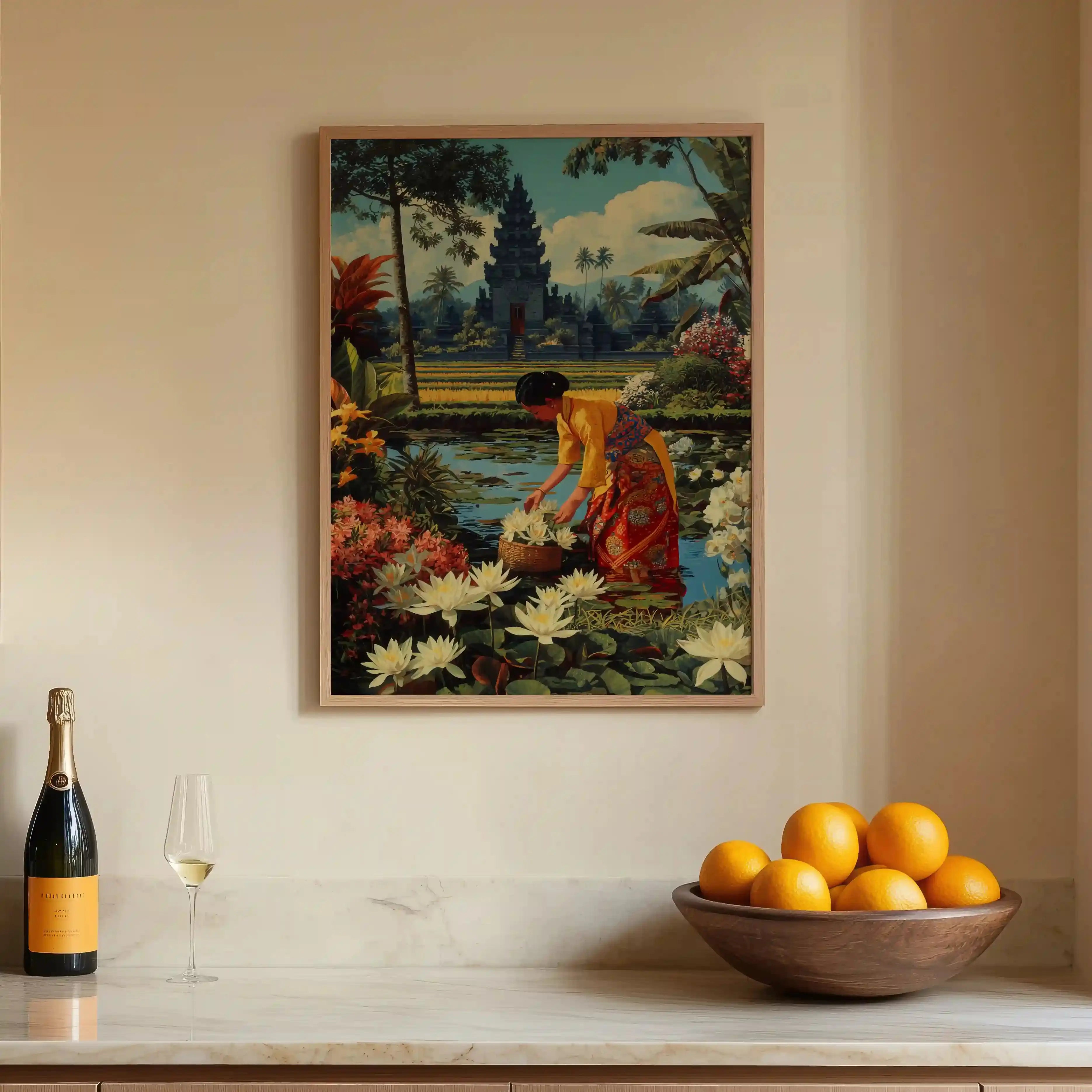 Tableau Décoration - Cueillette de Lotus à Bali Kivura Shop