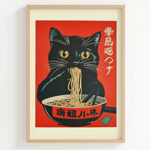 Tableau Décoration Murale – Chat Japonais – Ramen Neko Kivura Shop