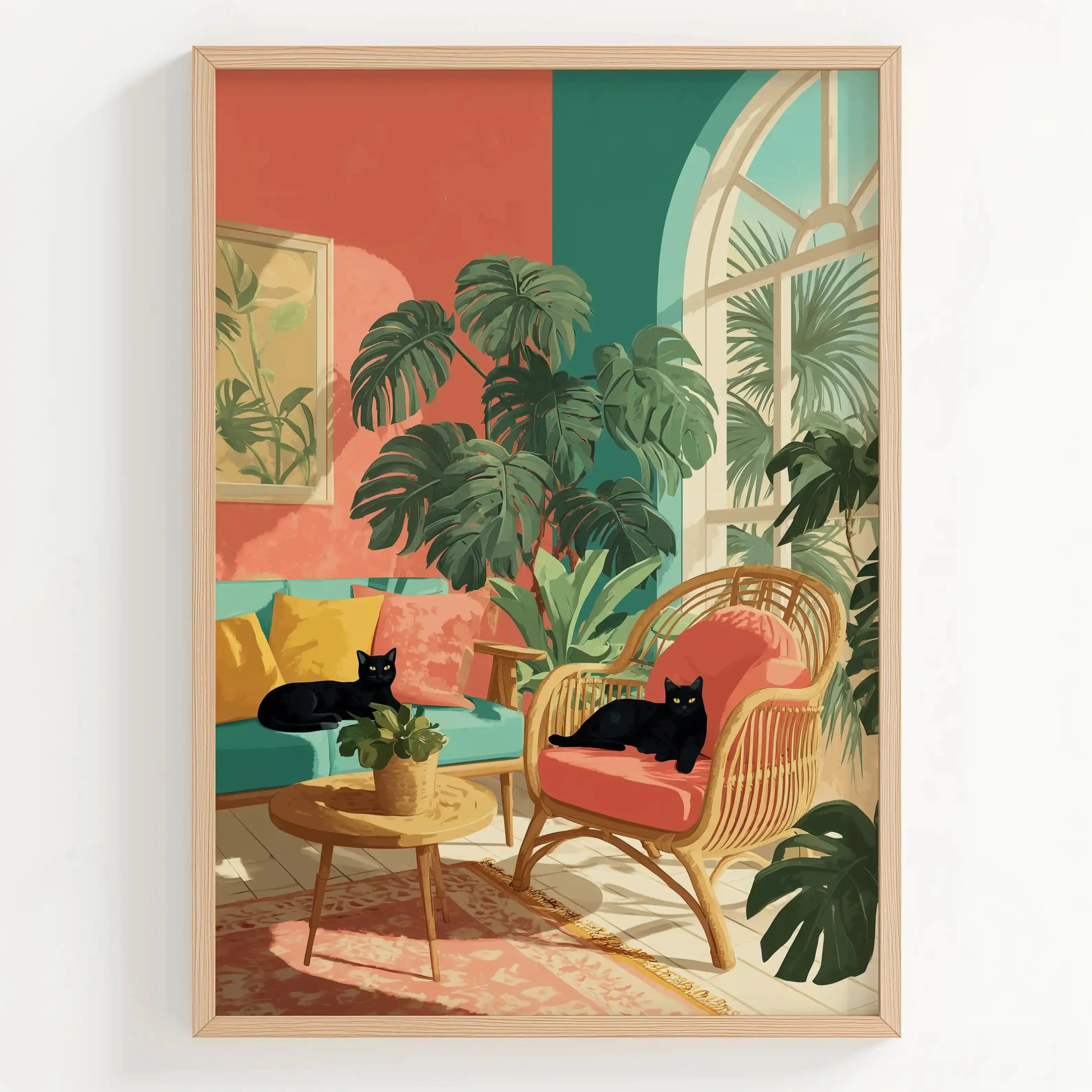 Tableau Chats Noirs – Abstraction Moderne et Colorée pour Salon Kivura Shop