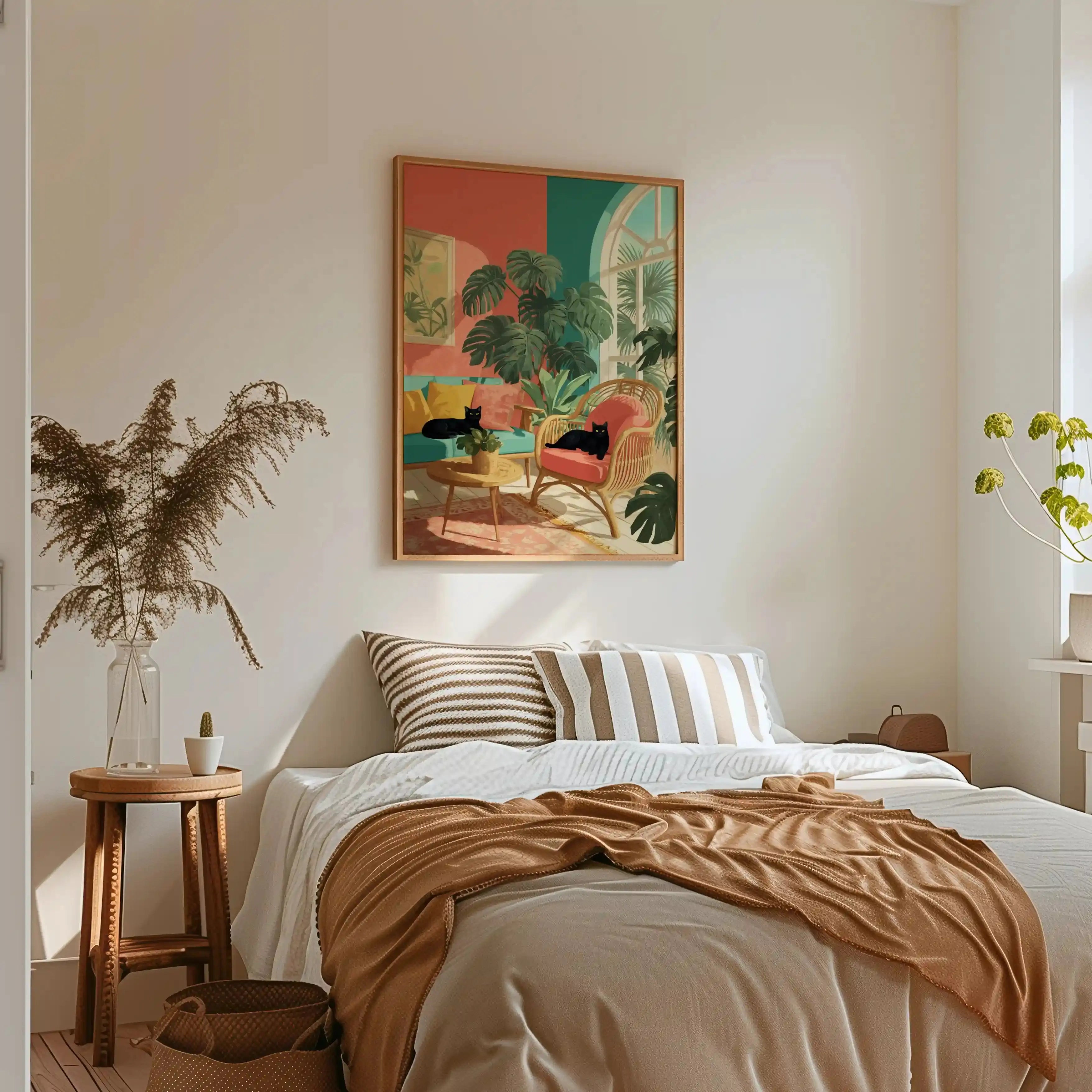 Tableau Chats Noirs – Abstraction Moderne et Colorée pour Salon Kivura Shop