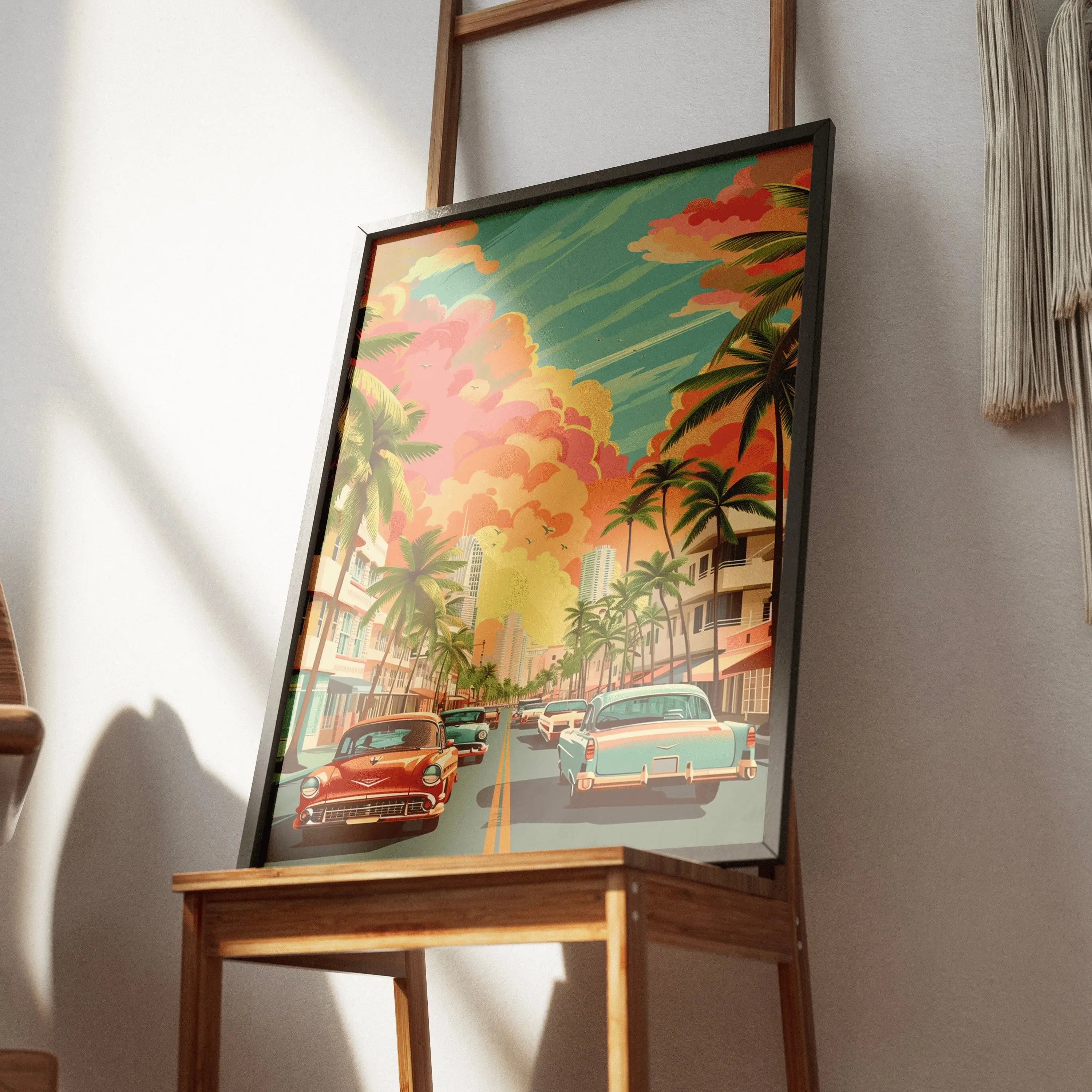 Tableau Décoration Murale Miami – Ocean Drive Vintage Années 50