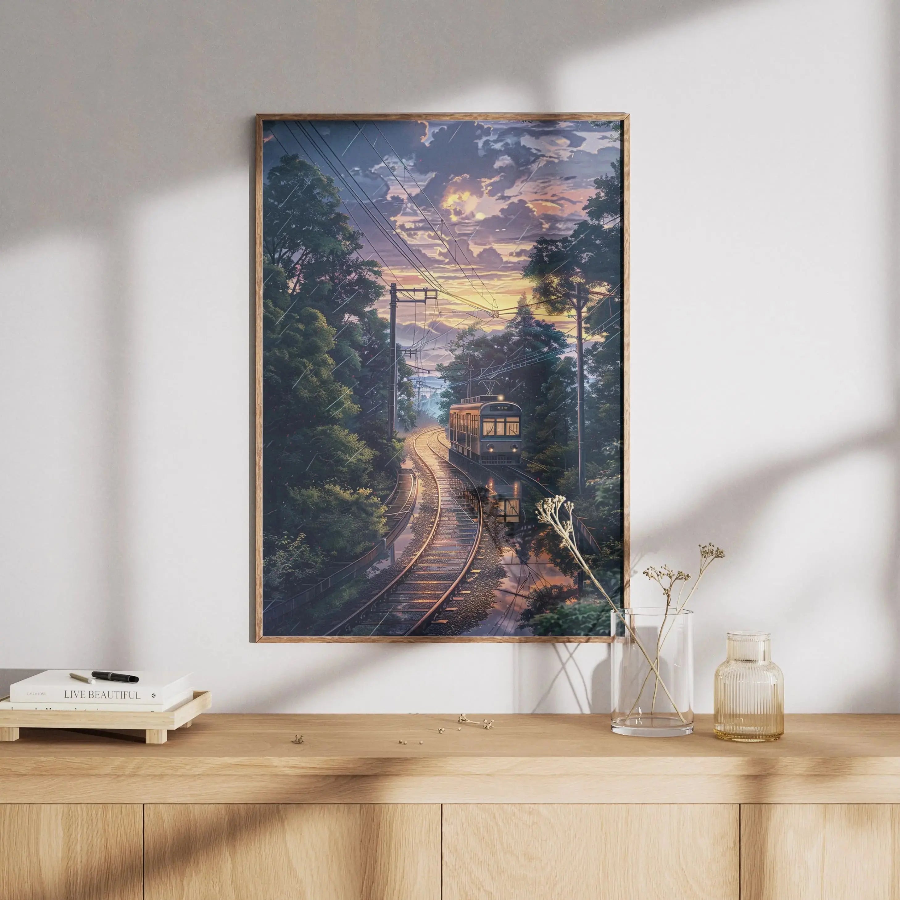 Tableau Décoration Murale - Crépuscule sur les Rails