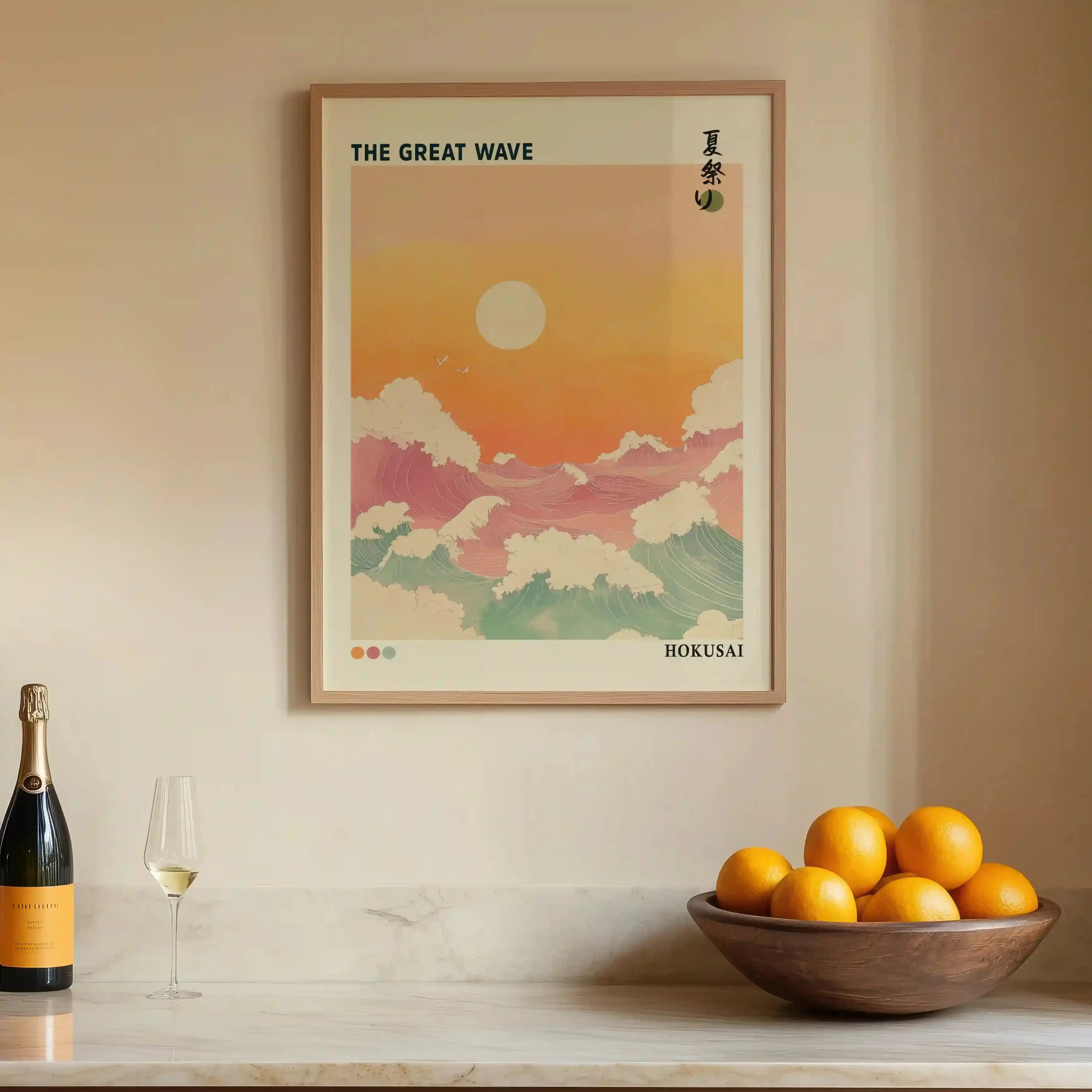 Tableau Vague Japonaise – Great Wave Sunset – Inspiration Hokusai