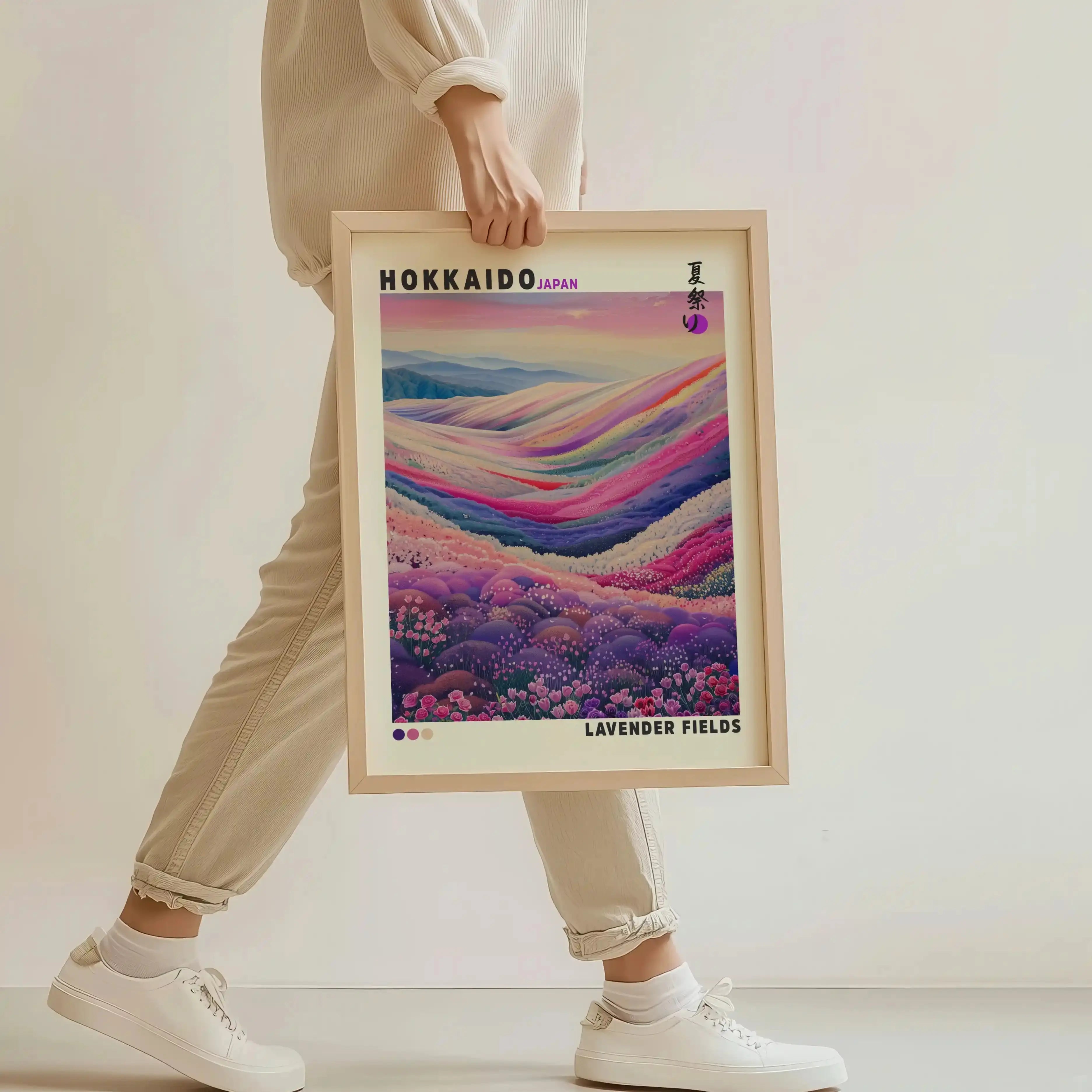 Tableau Lavande – Hokkaido, Champs Japonais et Décoration Murale Zen Kivura Shop