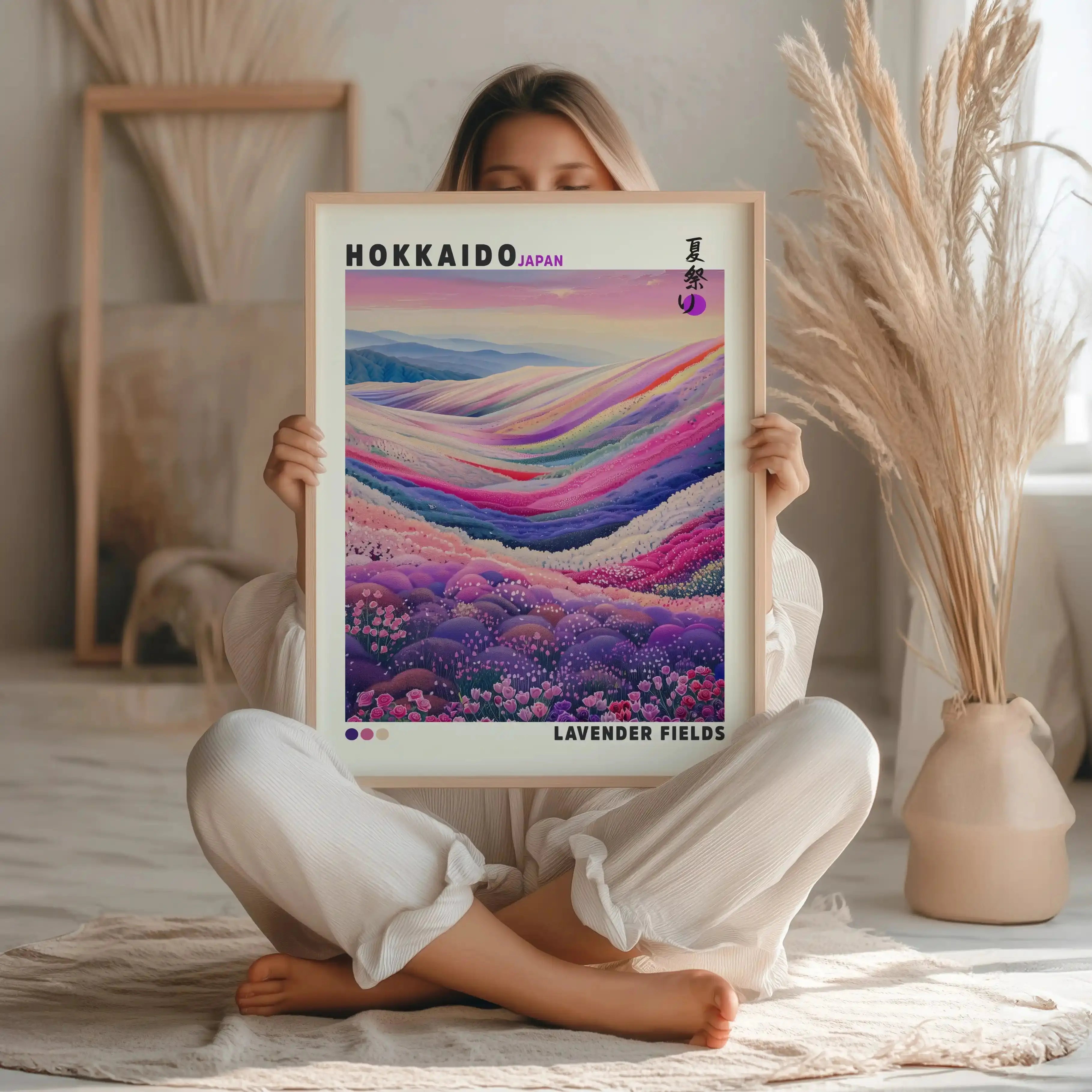 Tableau Lavande – Hokkaido, Champs Japonais et Décoration Murale Zen Kivura Shop