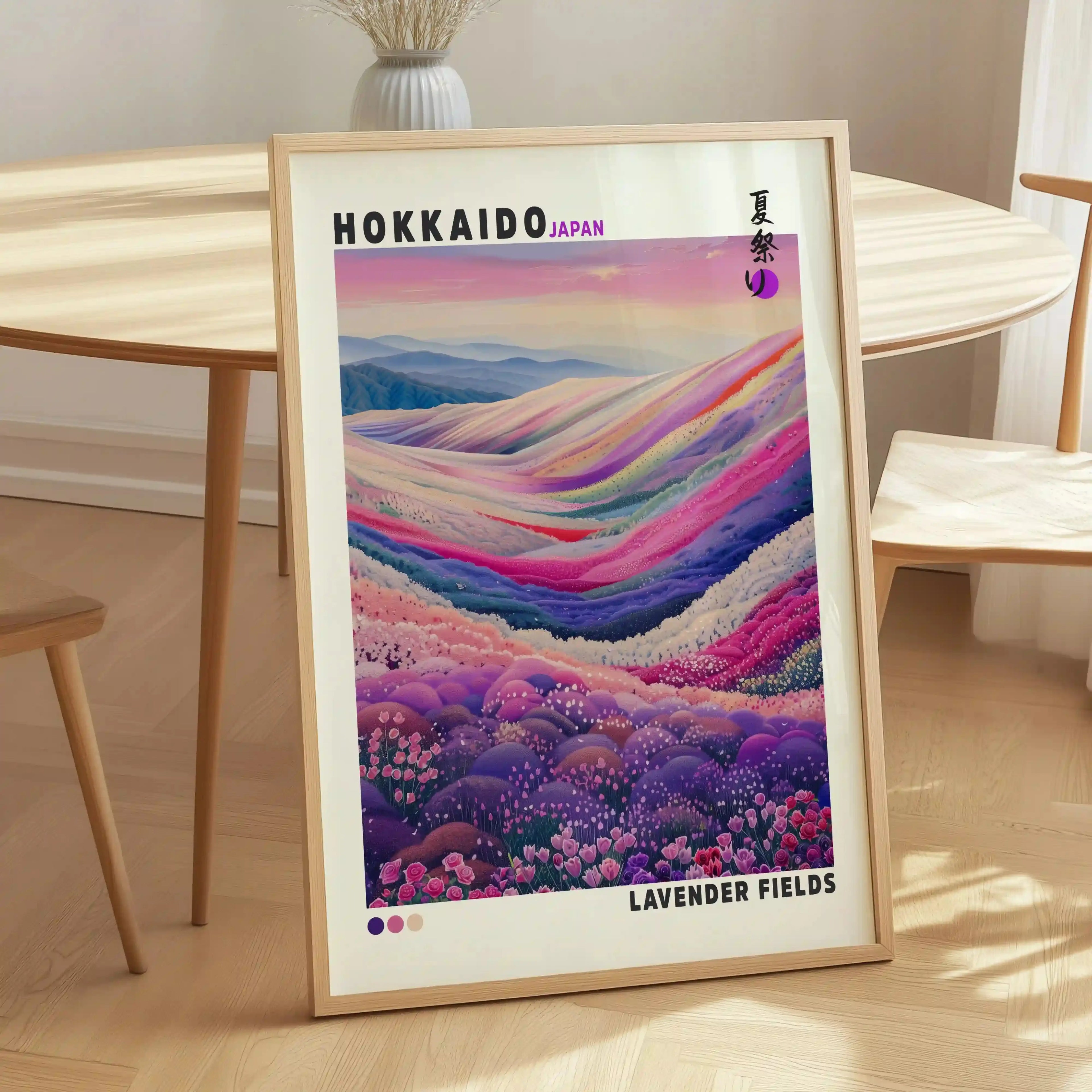 Tableau Lavande – Hokkaido, Champs Japonais et Décoration Murale Zen