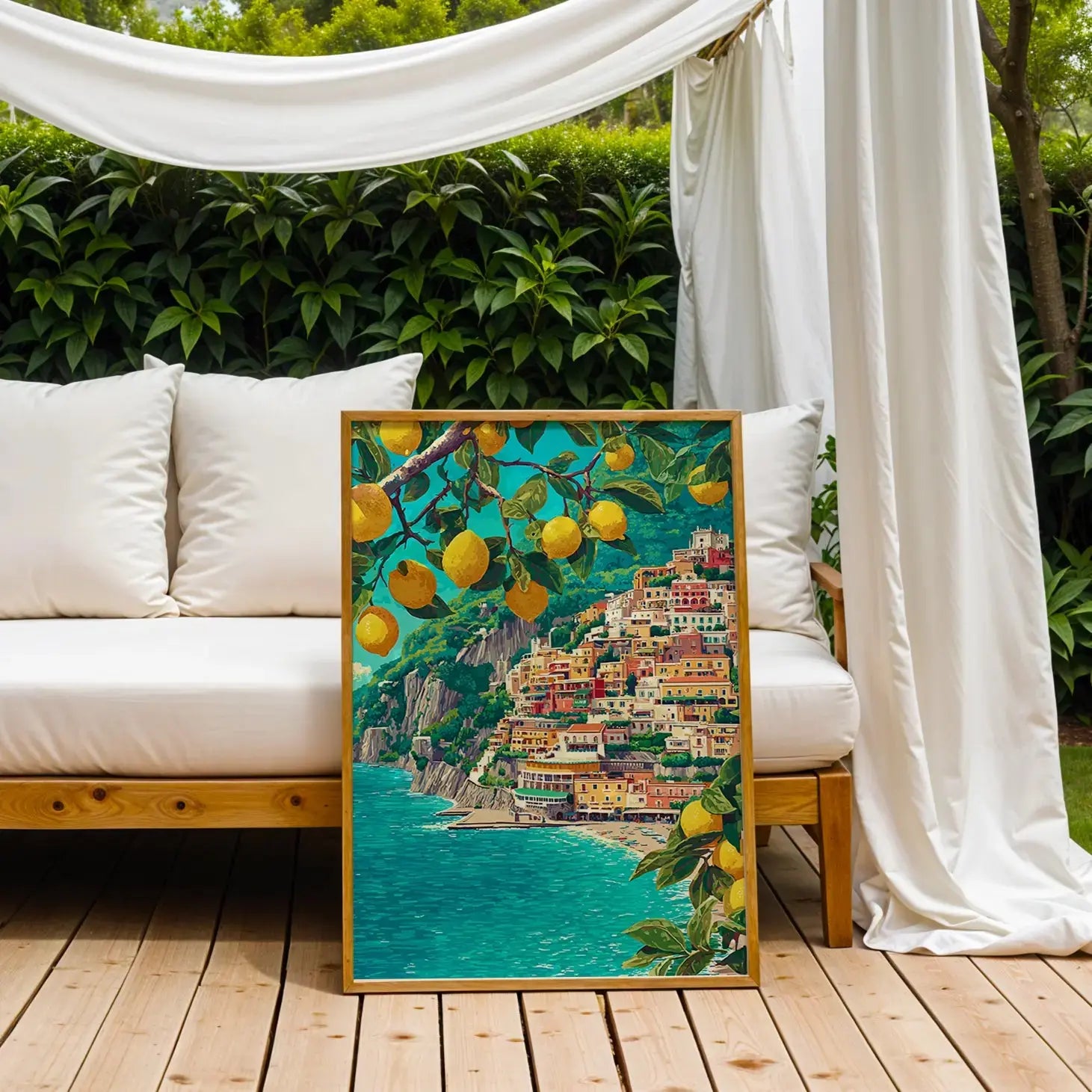 Tableau Décoration Murale - Citrons de Positano – Ambiance Italie ensoleillée