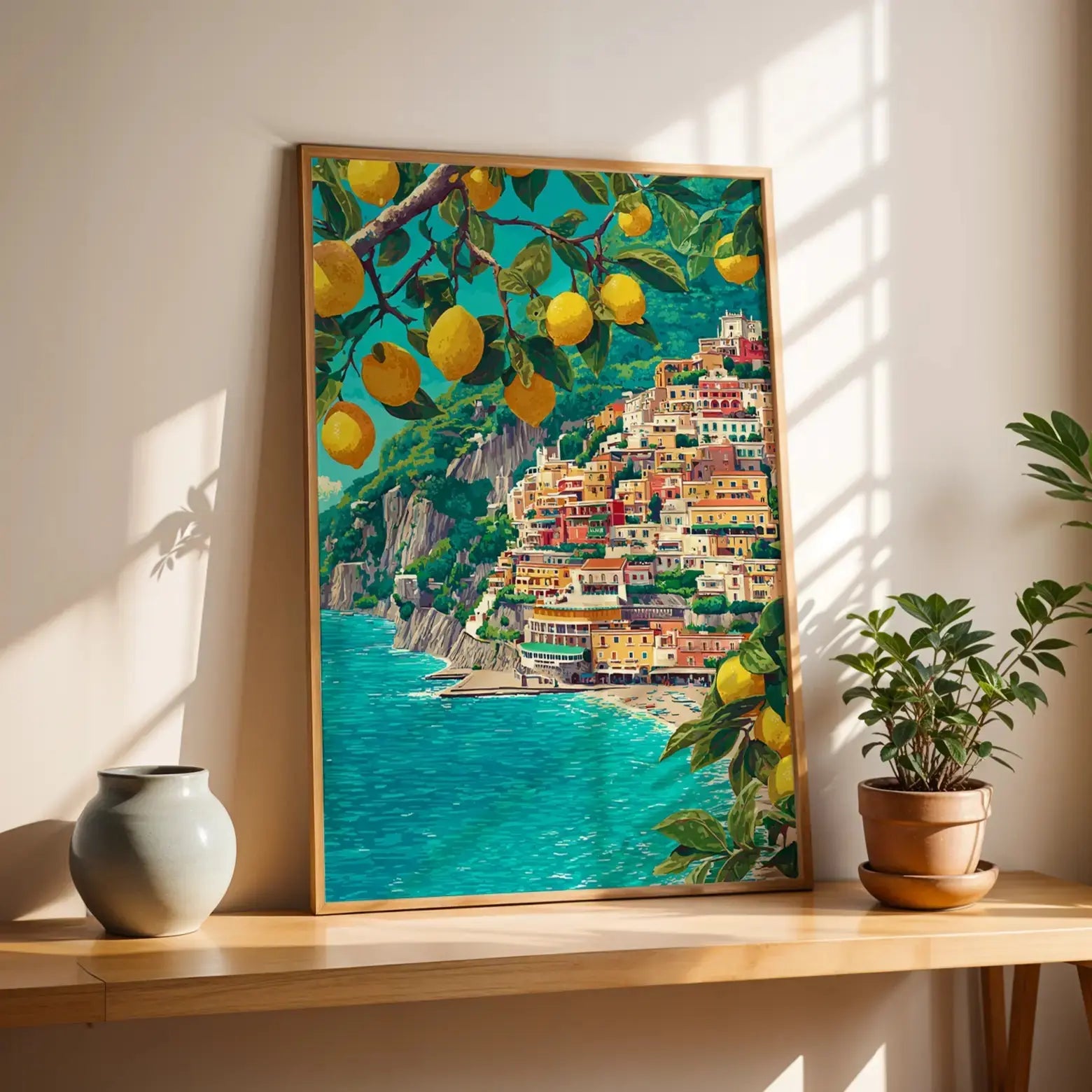 Tableau Décoration Murale - Citrons de Positano – Ambiance Italie ensoleillée