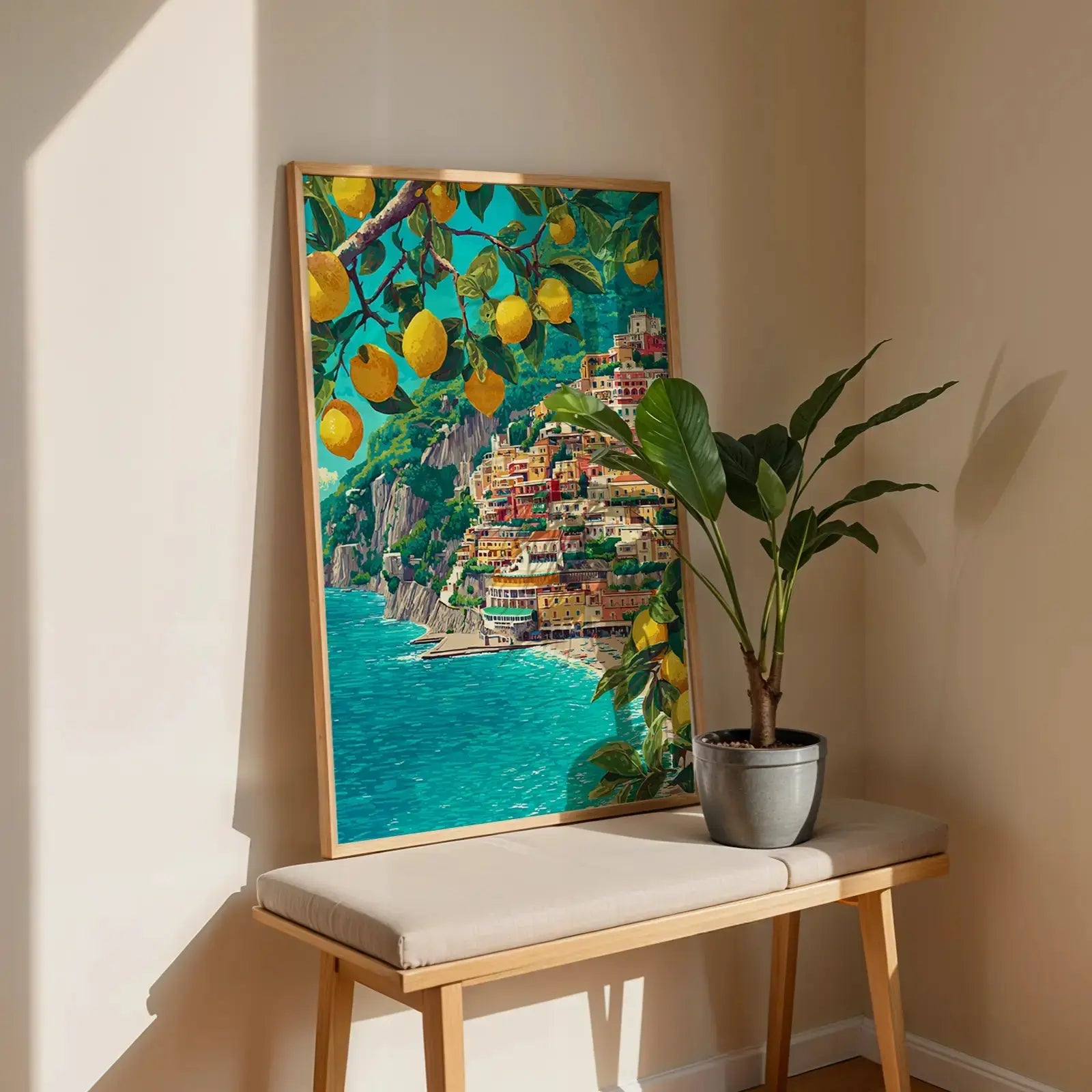 Tableau Décoration Murale - Citrons de Positano – Ambiance Italie ensoleillée