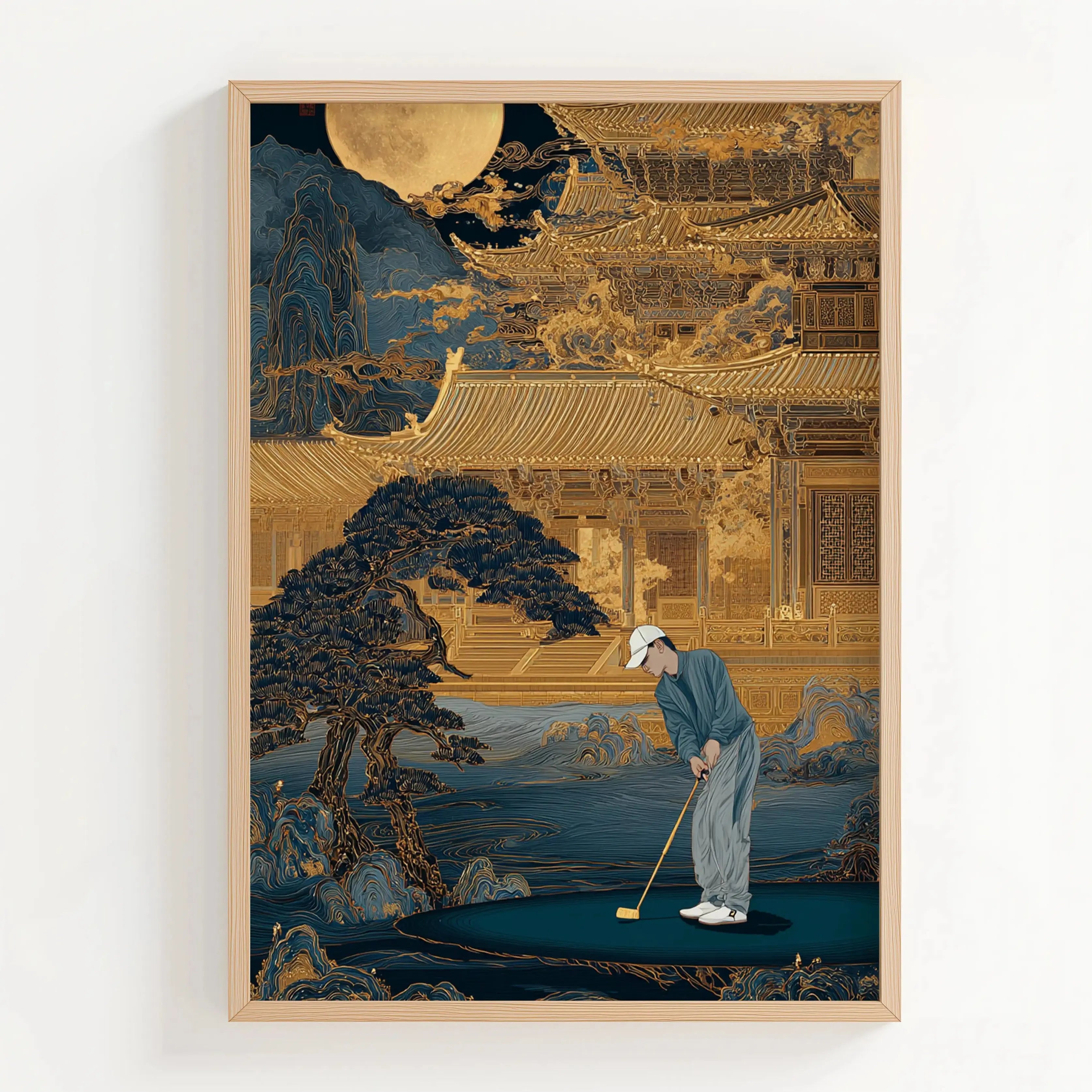 Tableau Décoration Murale – Le Golfeur Japonais – Élégance Zen Kivura Shop