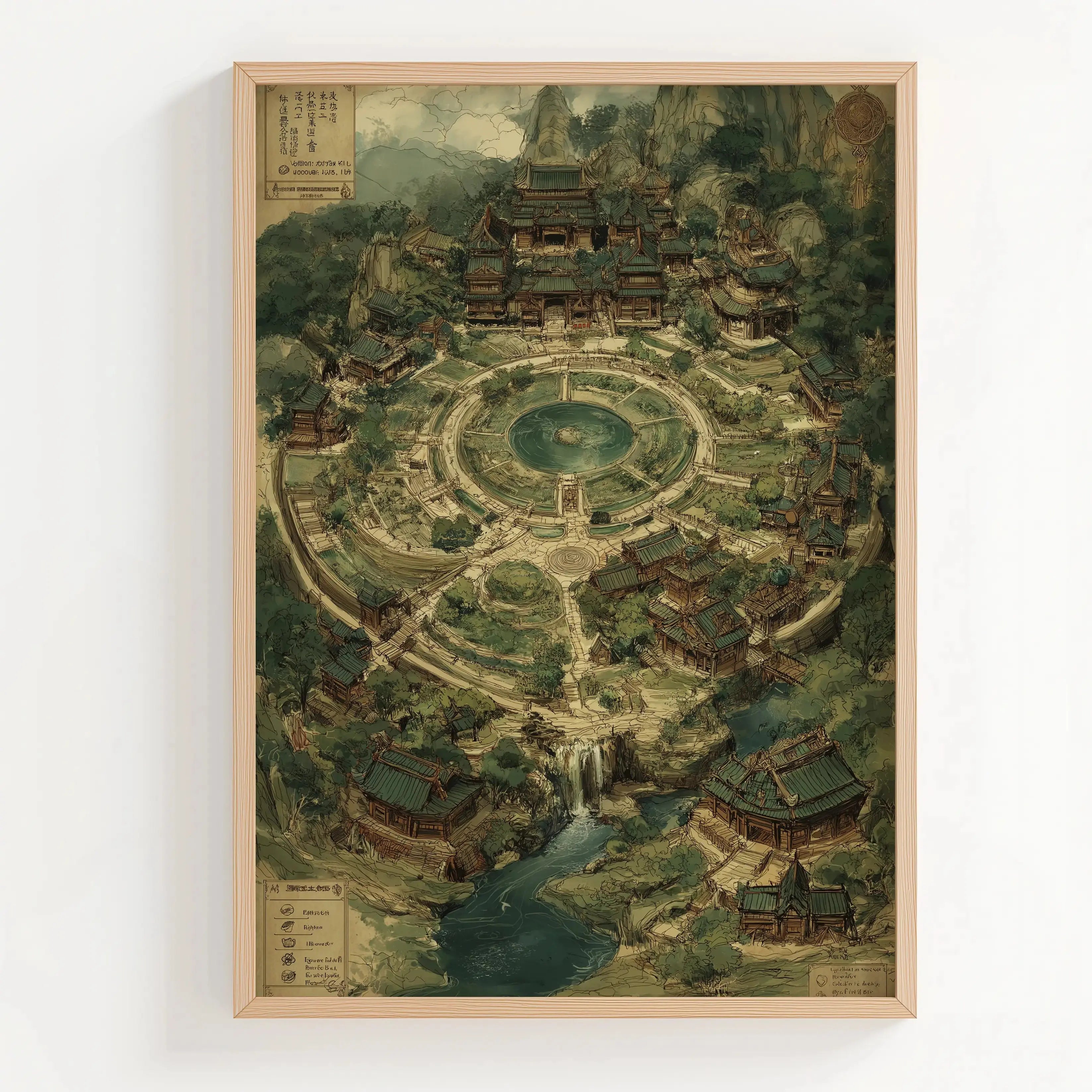 Tableau Décoration Murale – Cité Antique – Carte d’Asie Mystique Kivura Shop