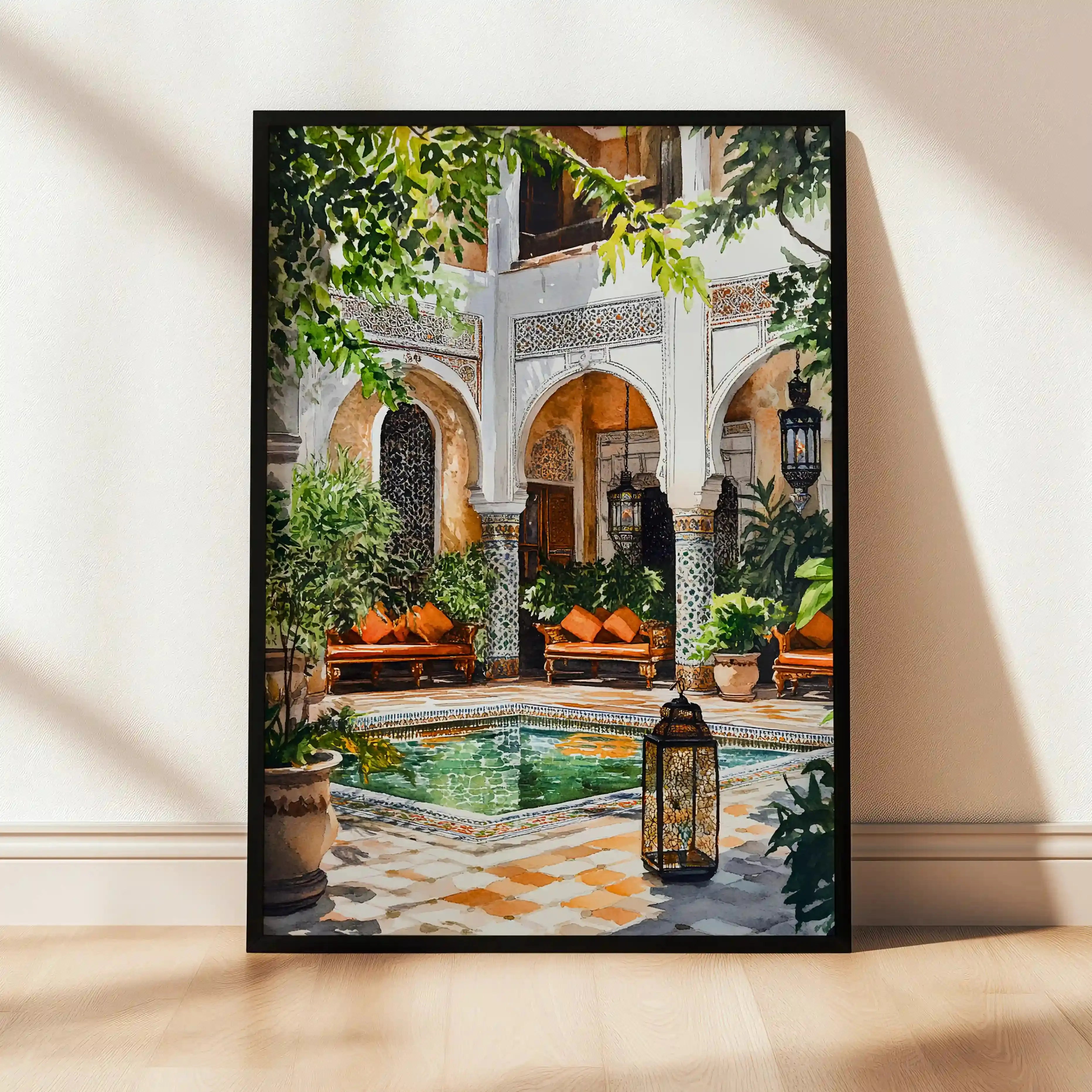 Tableau Patio Marocain – Sérénité Orientale & Élégance Intemporelle