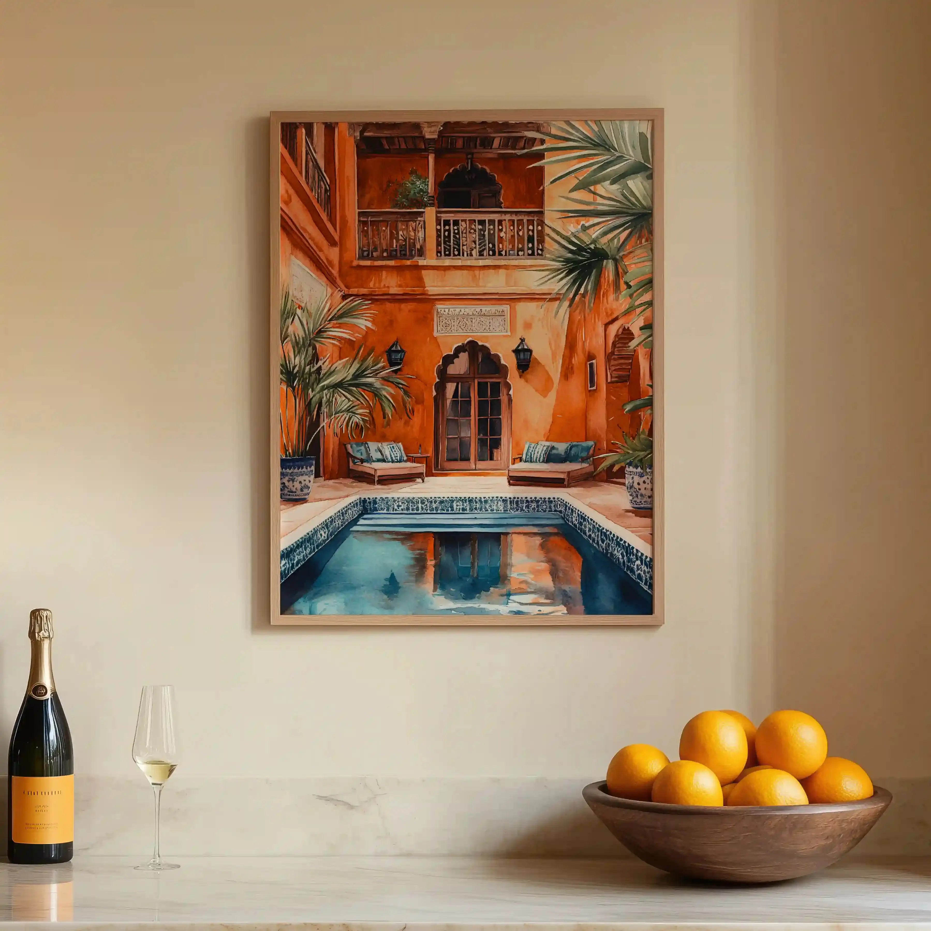 Tableau Riad Marocain – Le Luxe Silencieux d’un Lieu Hors du Temps