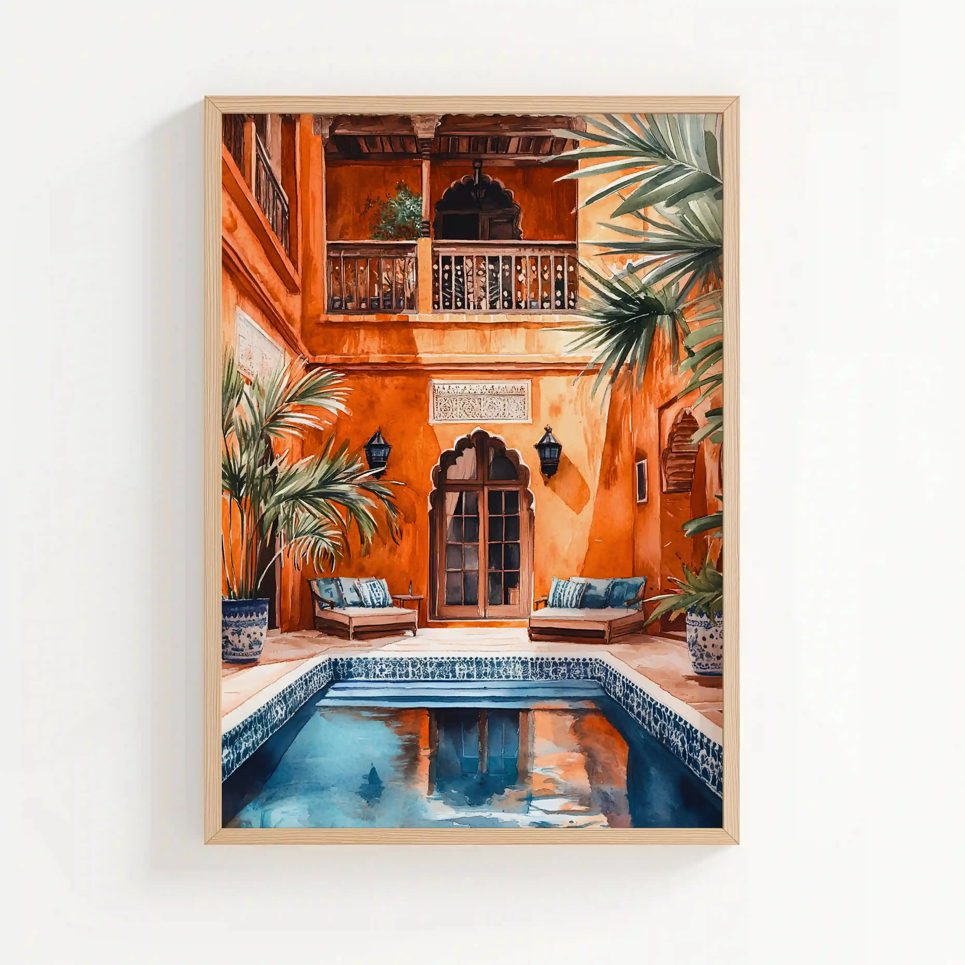 Tableau Riad Marocain – Le Luxe Silencieux d’un Lieu Hors du Temps