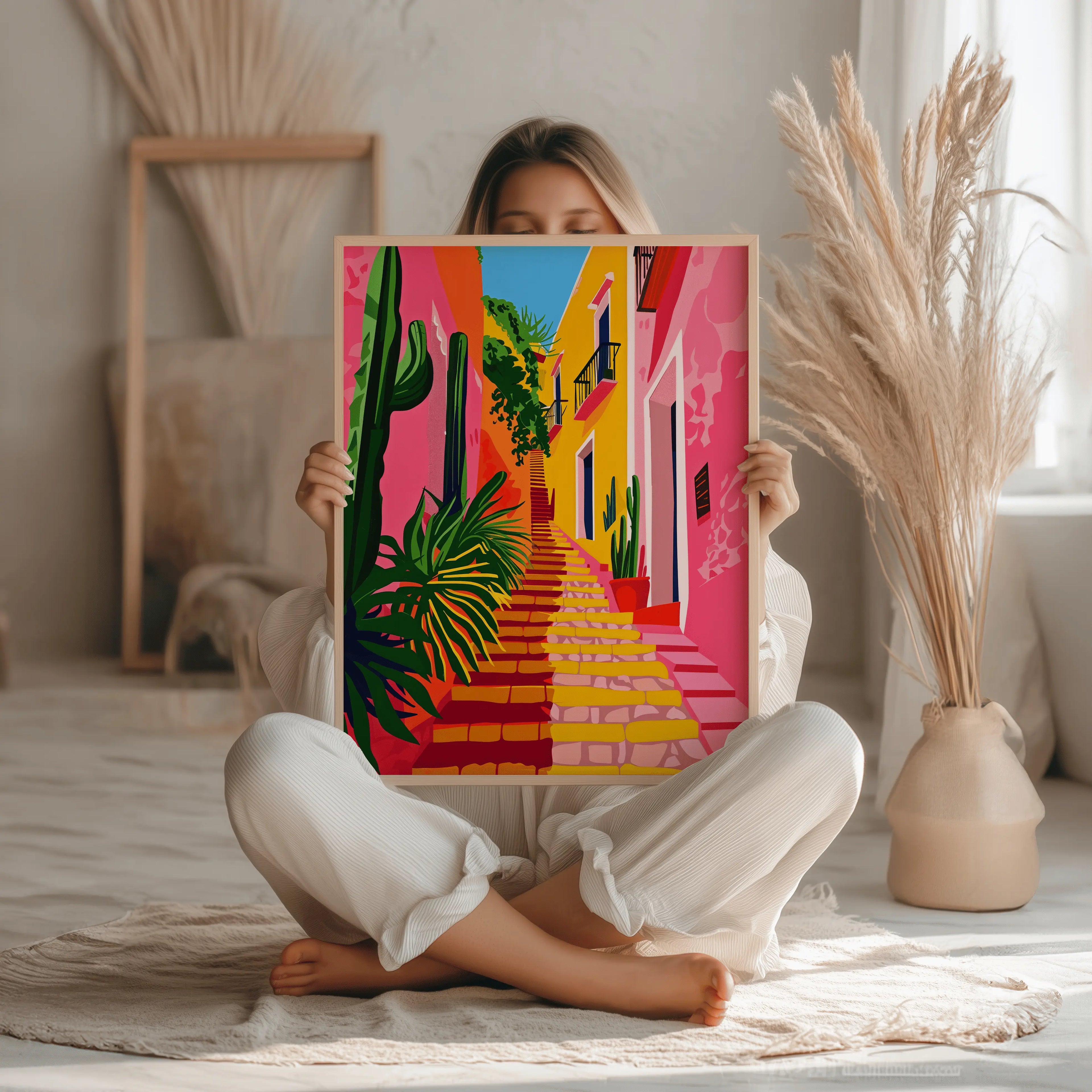 Tableau Décoration Murale – Escalier du Mexique – Ambiance Colorée Kivura Shop