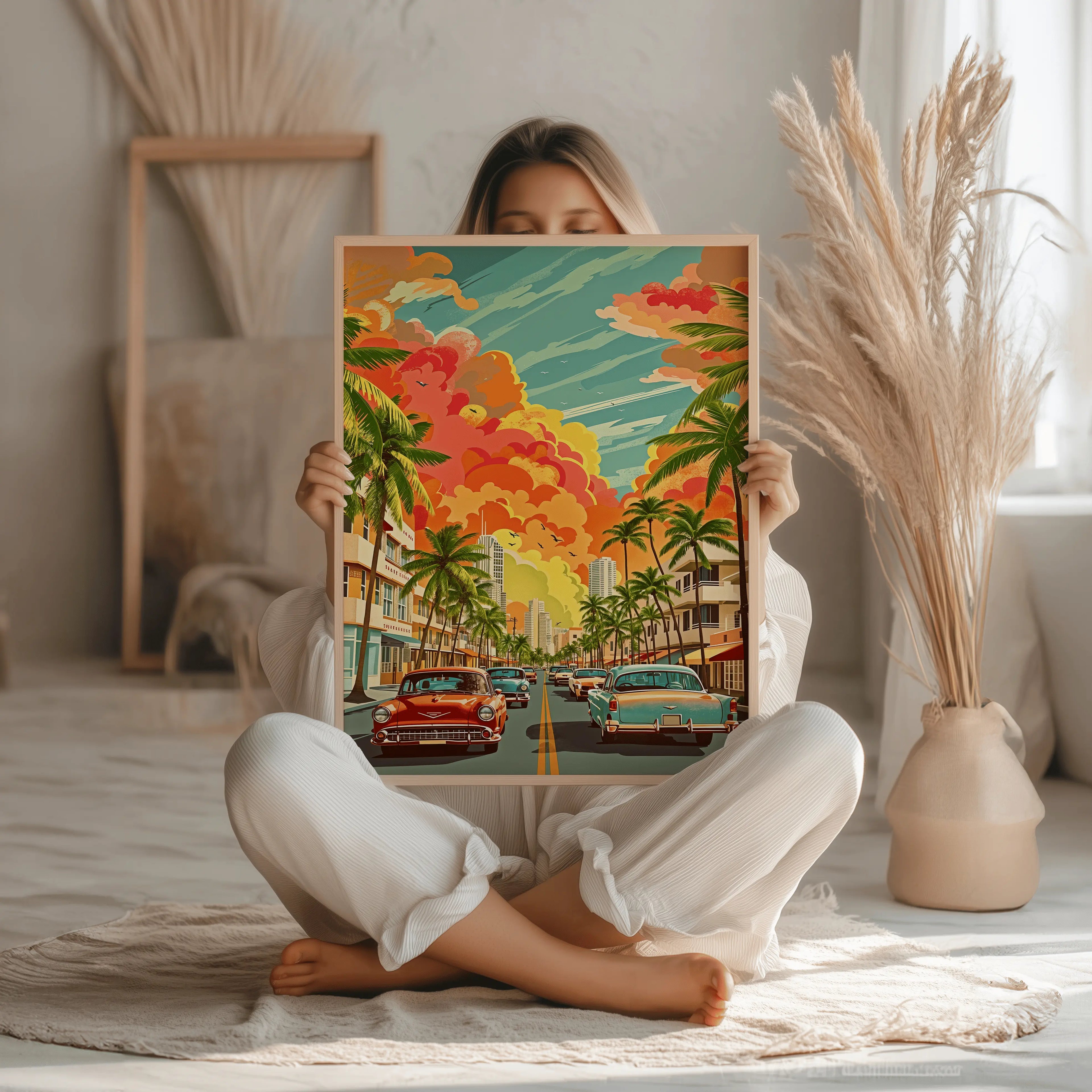 Tableau Décoration Murale Miami – Ocean Drive Vintage Années 50 Kivura Shop