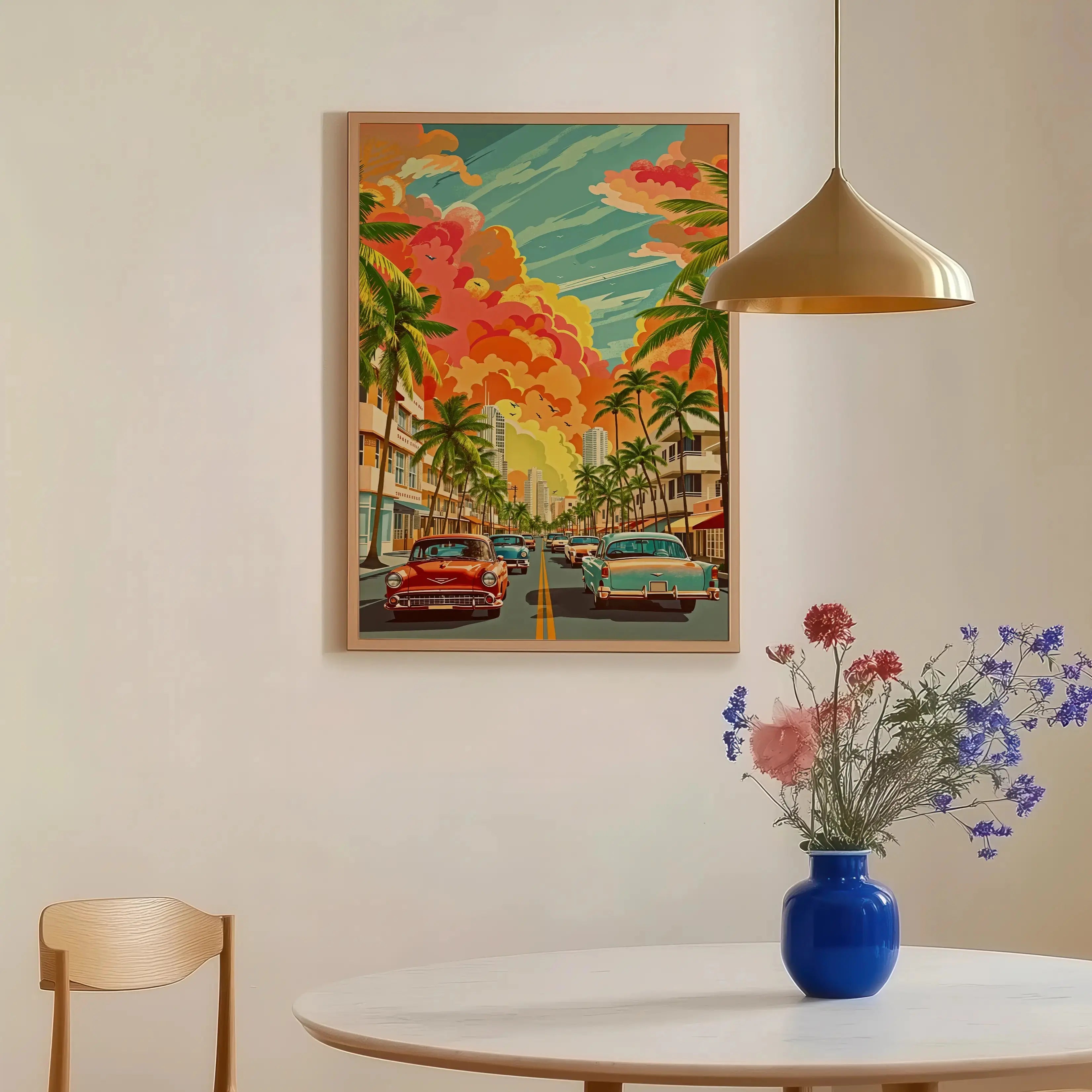 Tableau Décoration Murale Miami – Ocean Drive Vintage Années 50 Kivura Shop