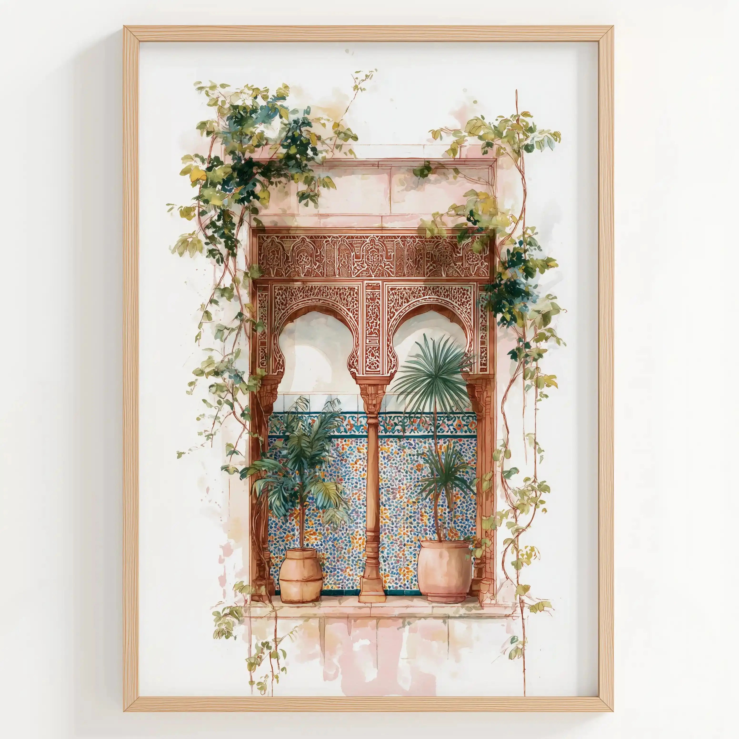 Tableau Marocain Mira – Fenêtre Orientale & Jardins du Riad Kivura Shop