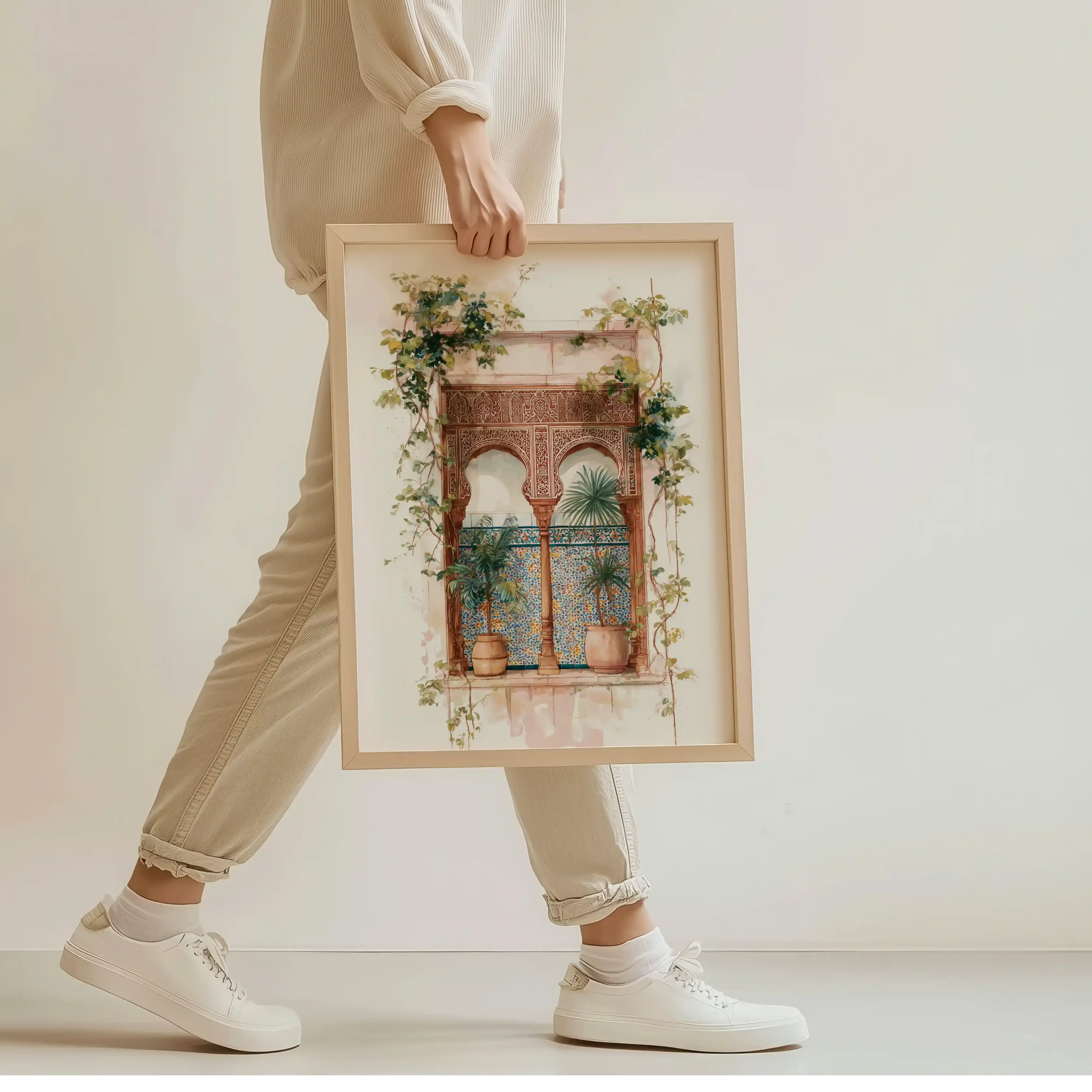 Tableau Marocain Mira – Fenêtre Orientale & Jardins du Riad Kivura Shop