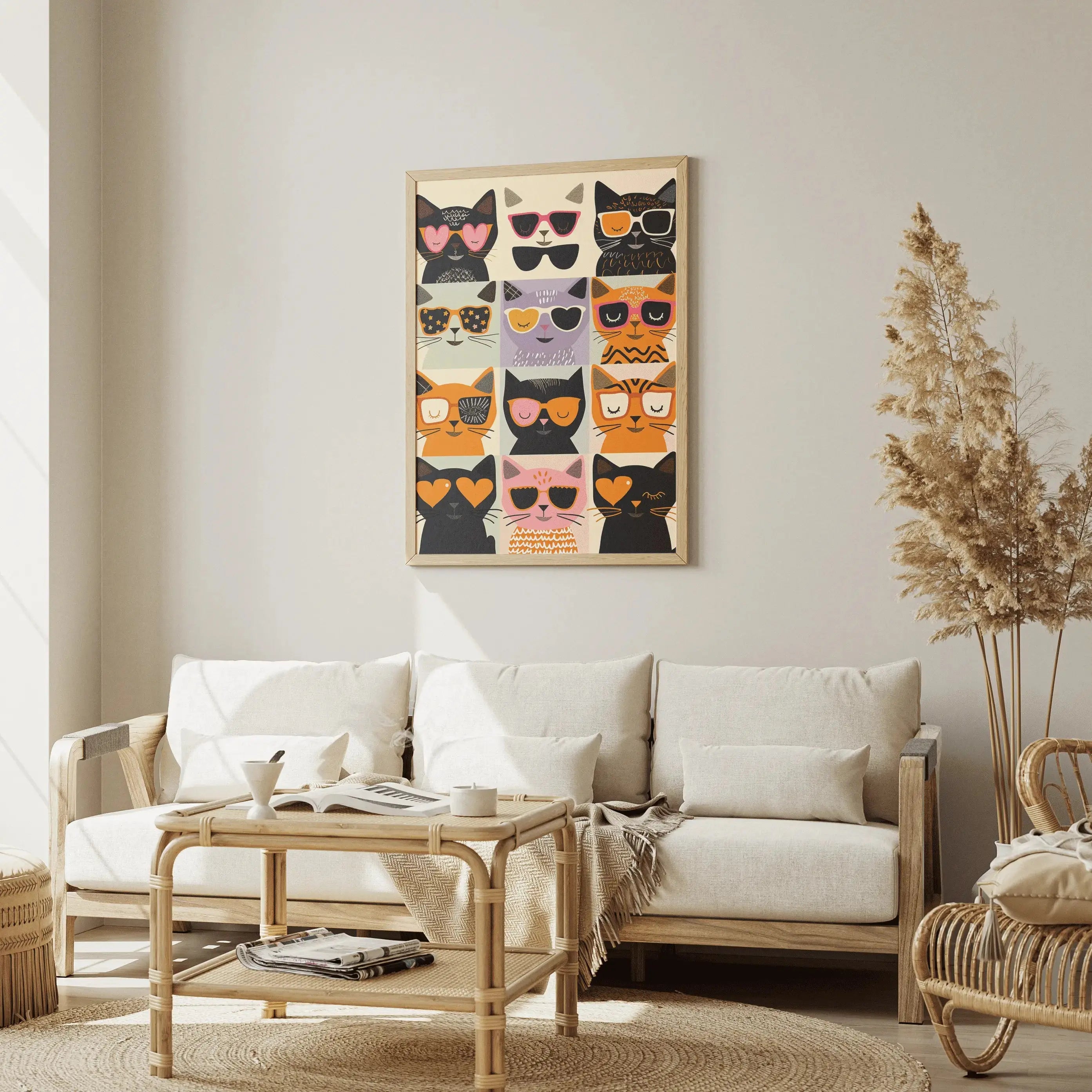 Tableau Décoration Murale - Cool Cats Club - Des chats, du style, de l’attitude