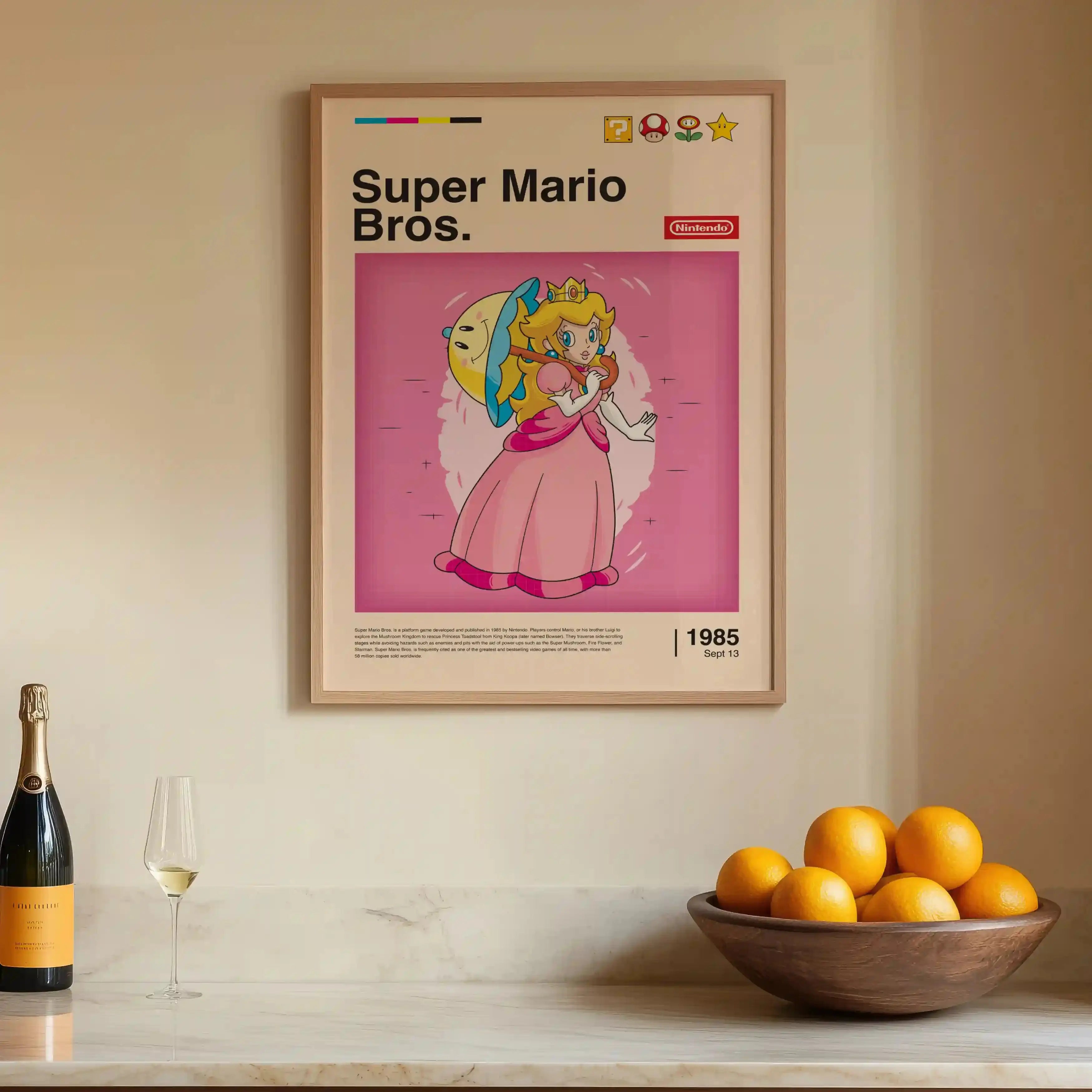 Tableau Decoration - Peach - Princesse du Royaume Pixelisé