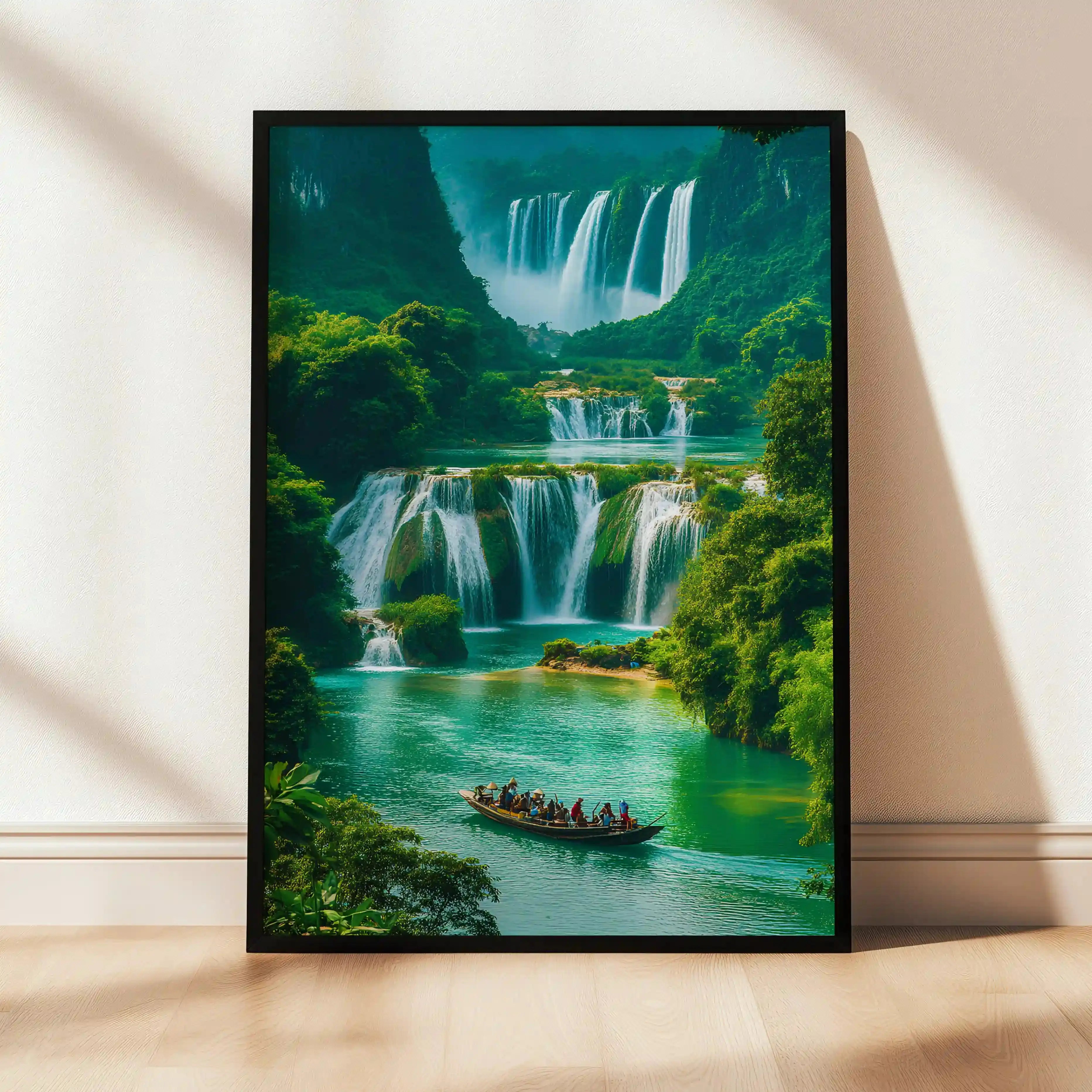 Tableau Cascades Émeraude – Voyage Intérieur & Sérénité Naturelle