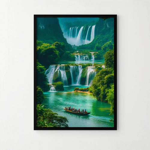 Tableau Cascades Émeraude – Voyage Intérieur & Sérénité Naturelle