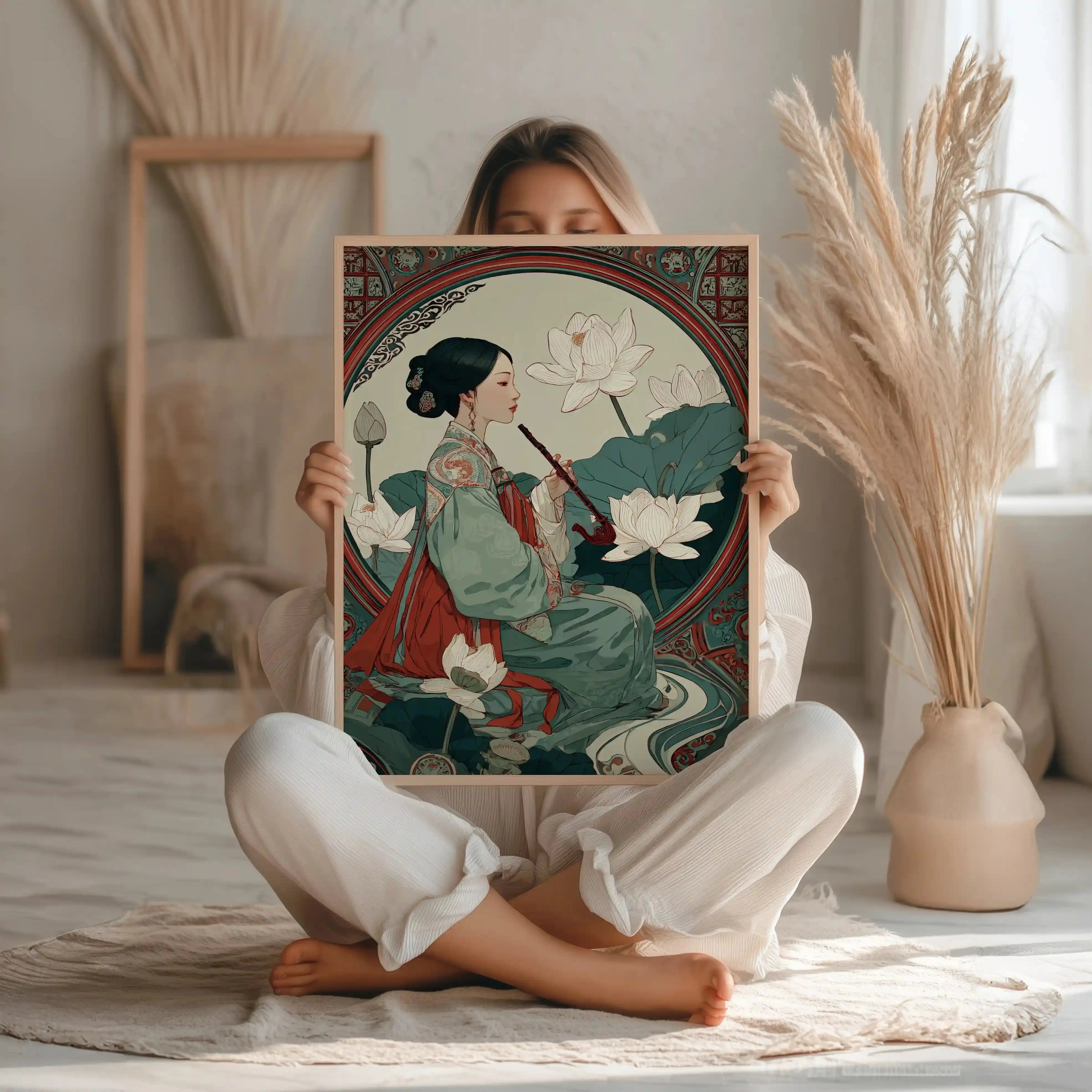 Tableau Décoration Portrait – La Mélodie du Lotus Kivura Shop